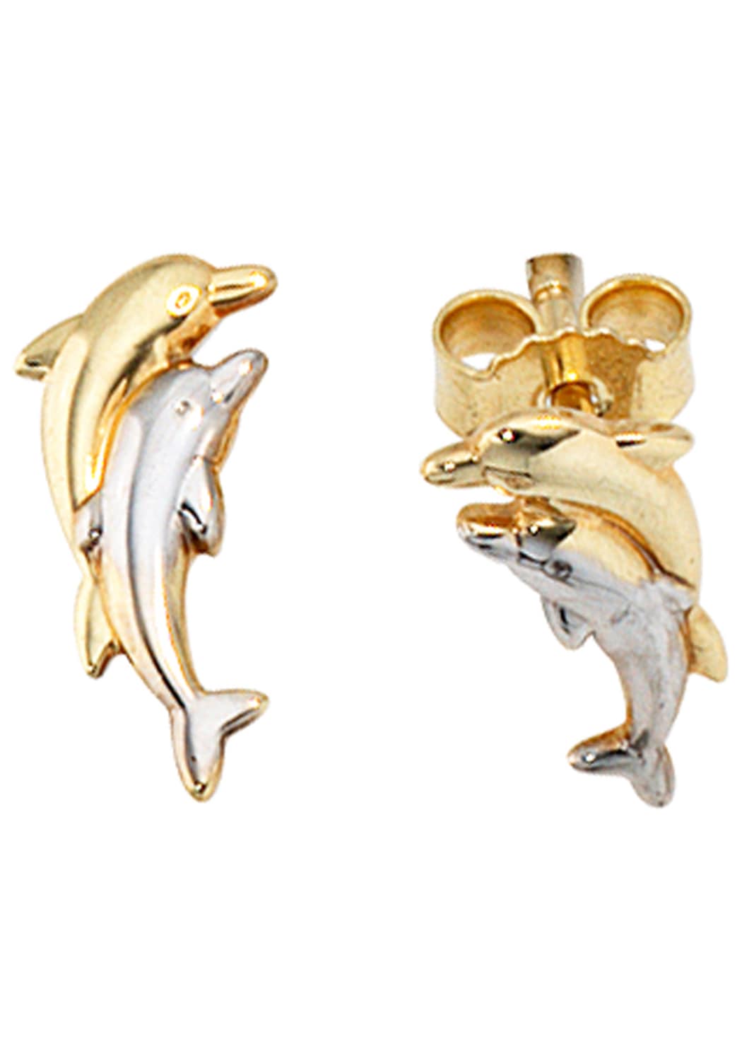 333 Ohrstecker JOBO bicolor Paar »Delfine«, bestellen BAUR online | Gold