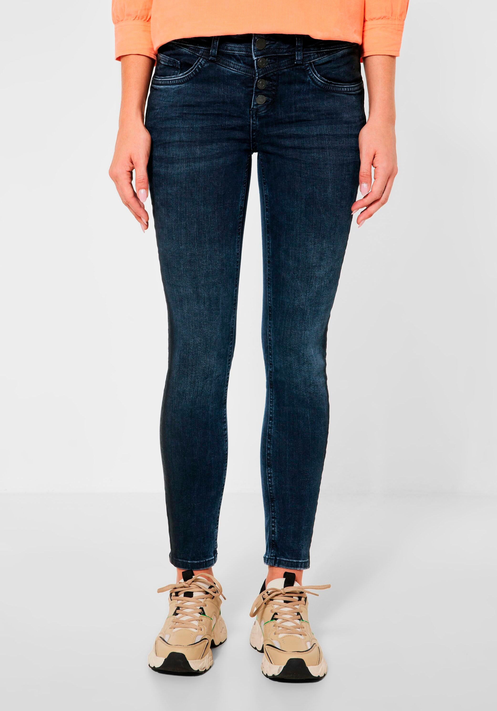 STREET ONE Slim-fit-Jeans, mit Druckknöpfe kaufen