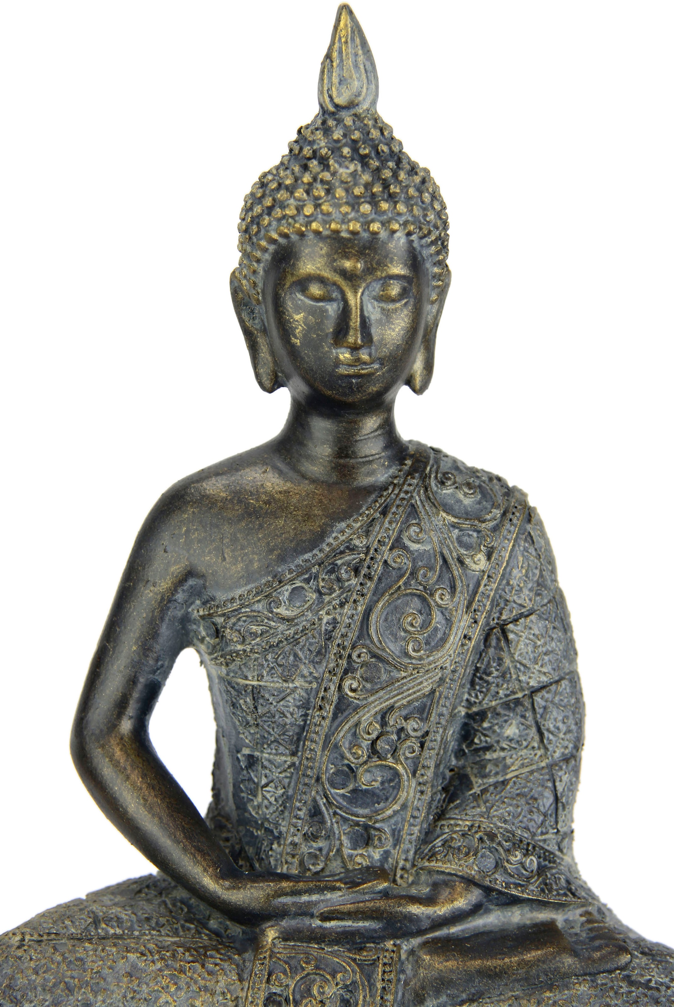 I.GE.A. Dekofigur »Buddha Figur sitzend meditierend Statue Figuren Skulptur«, Garten-Figur Wohnaccessoire