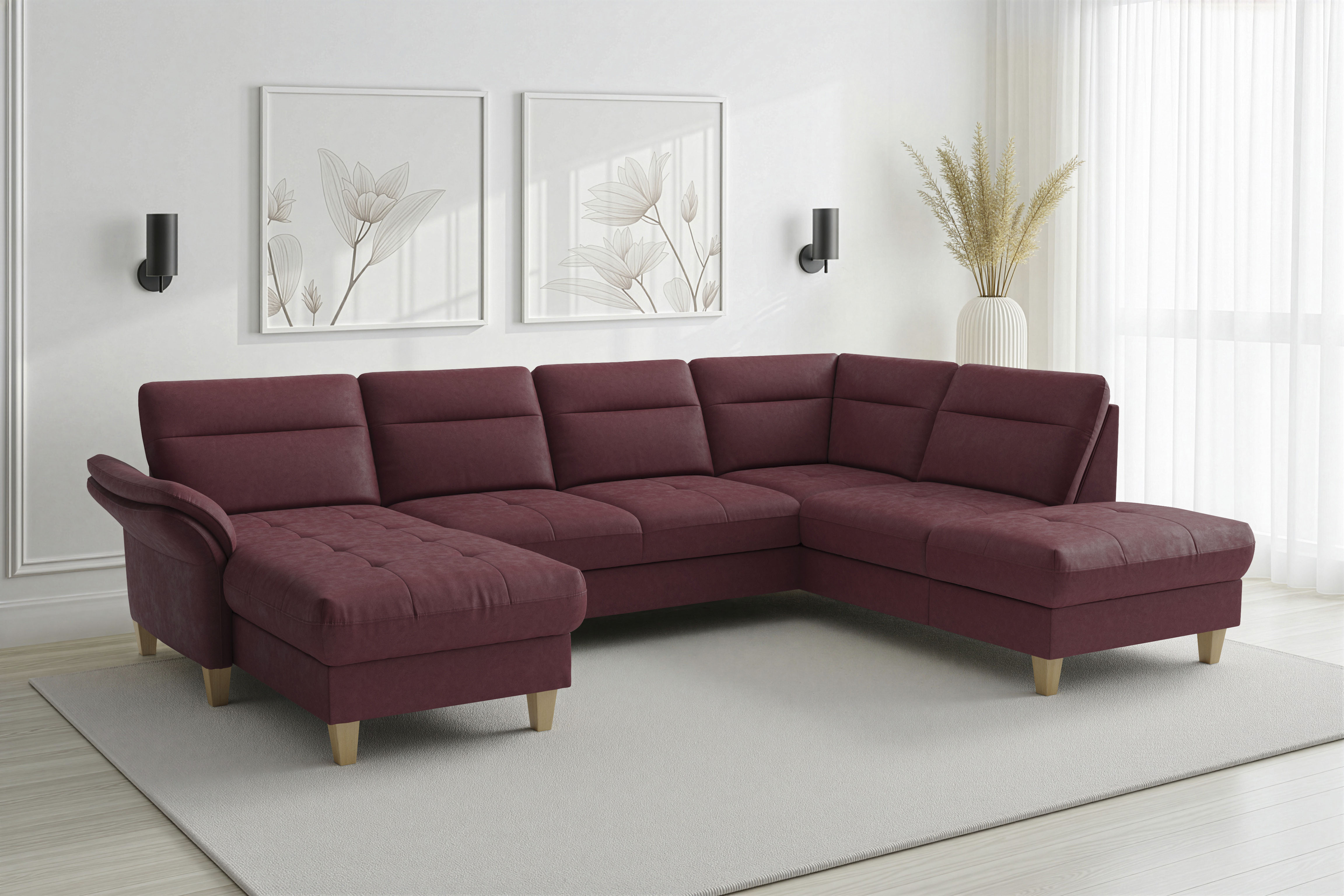 sit&more "Pamela U-Form, B: 292 cm, optional Schlaffunktion & Bettkasten" mit Federkern