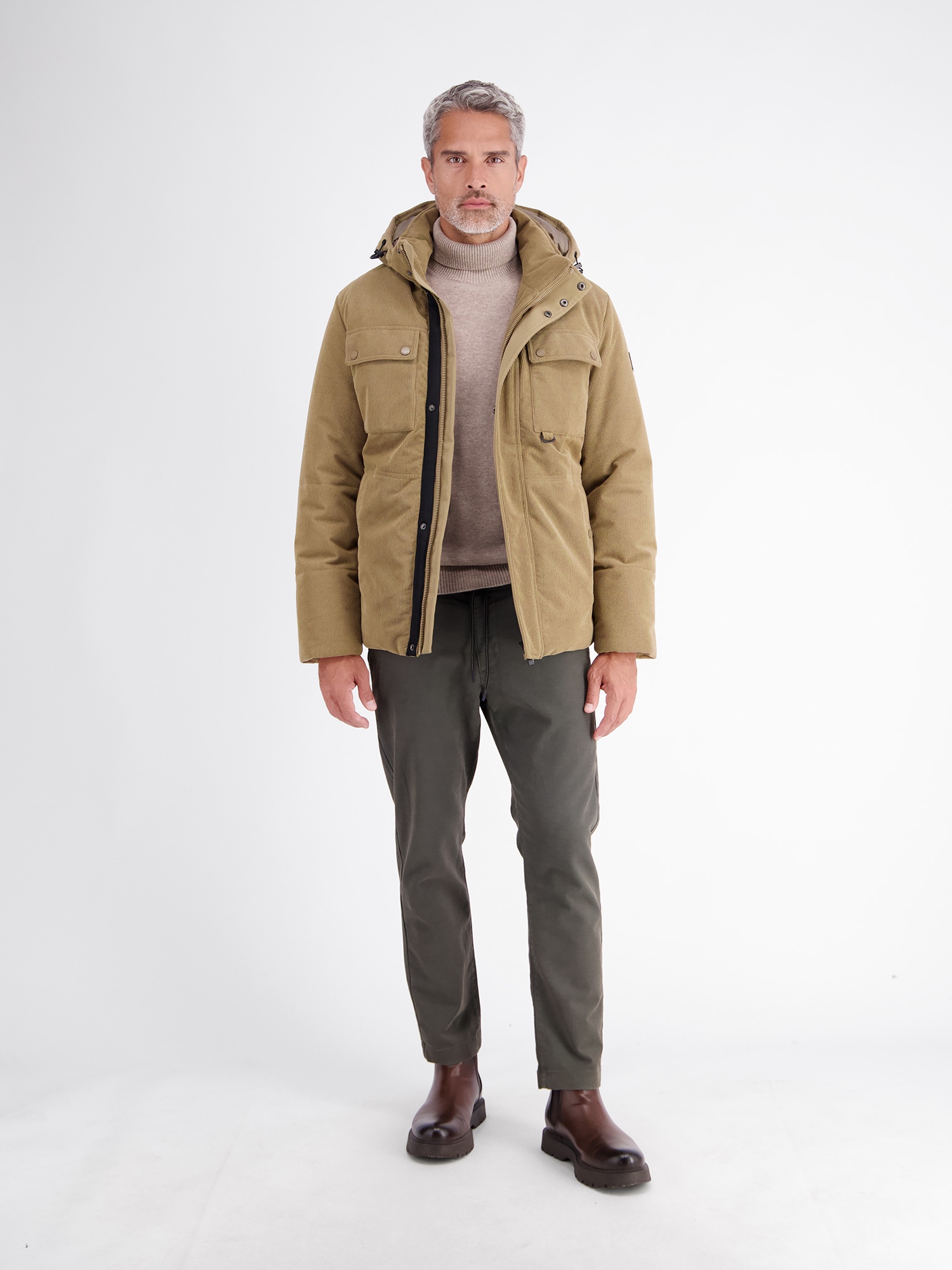 LERROS Outdoorjacke »Funktionsjacke aus wind und wasserabweisendem Kordgewebe« mit Kapuze