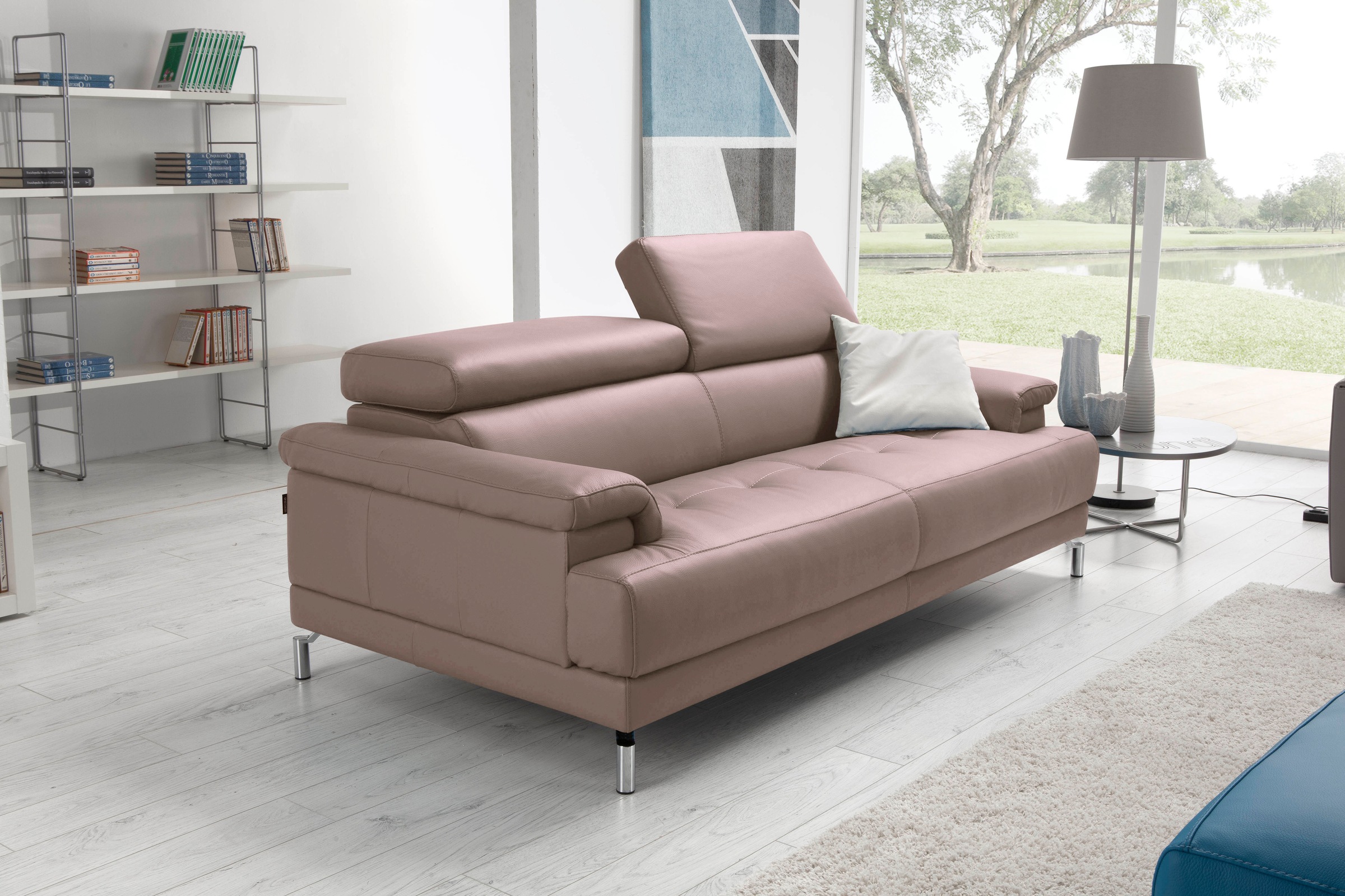 Egoitaliano 2,5-Sitzer »Soul, Design und Sitzkomfort auf hohem Niveau, tolle Details«, inkl. Kopfteilverstellung für noch mehr Komfort, Designfuß