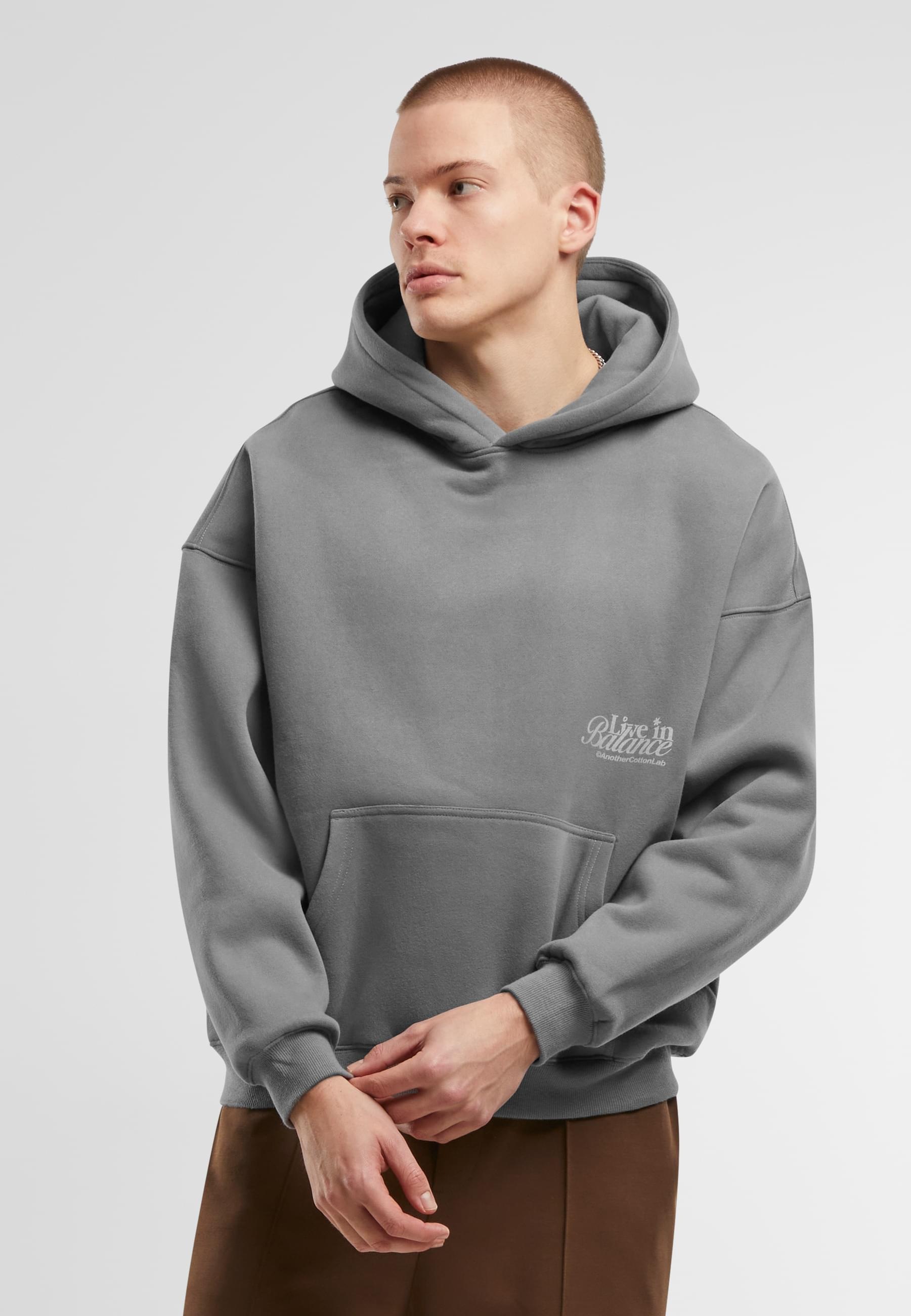 Another Cotton Lab Kapuzensweatshirt »Another Cotton Lab Live in Balance Heavy Oversized Hoodie«, (1 tlg.)