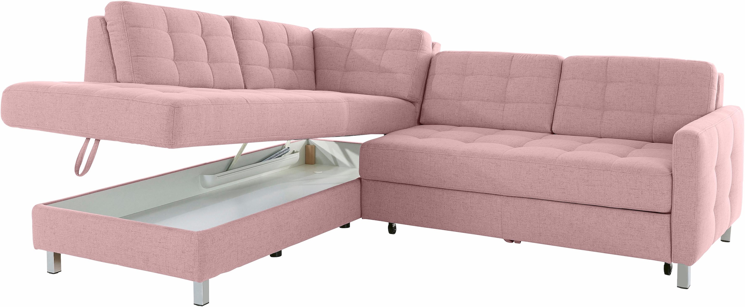 sit&more Ecksofa »Picasso L-Form«, wahlweise mit Bettfunktion und Bettkasten