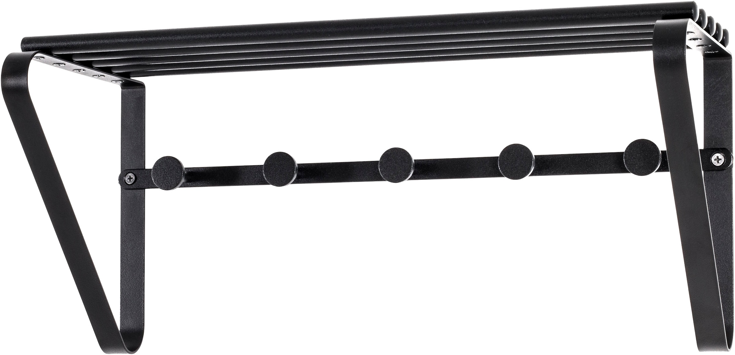 HAKU Garderobenleiste »Flurgarderobe, Garderobe, Garderobenhaken, Garderobenleiste,« rechteckig - aus Metall Schwarz - B/T/H 45/18/20 cm