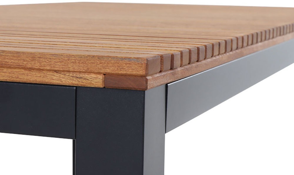 Siena Garden Gartentisch »»Bozen« BxTxH:100x220x76 cm«, Aluminium mit Robinienholz aus 100% FSC Holz