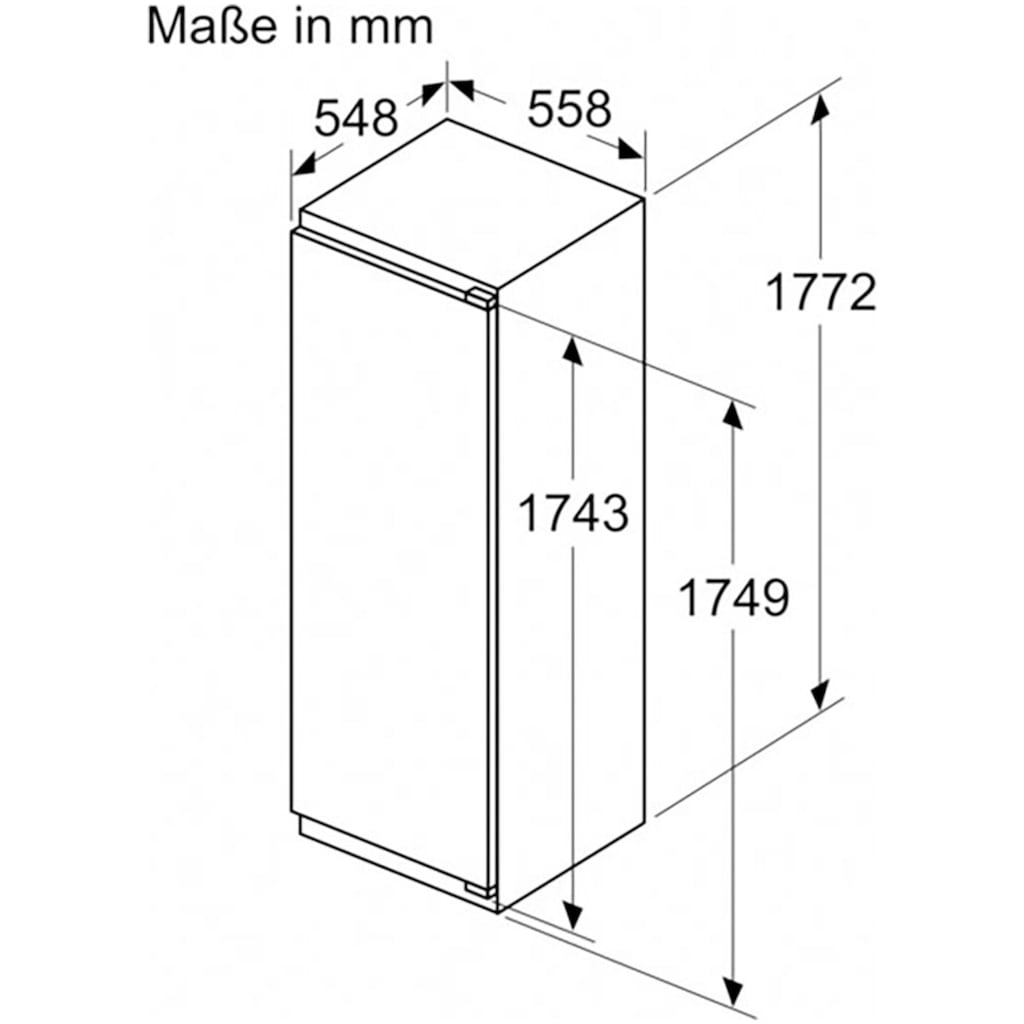 BOSCH Einbaukühlschrank »KIR81VFE0«, KIR81VFE0, 177,2 cm hoch, 54,1 cm breit