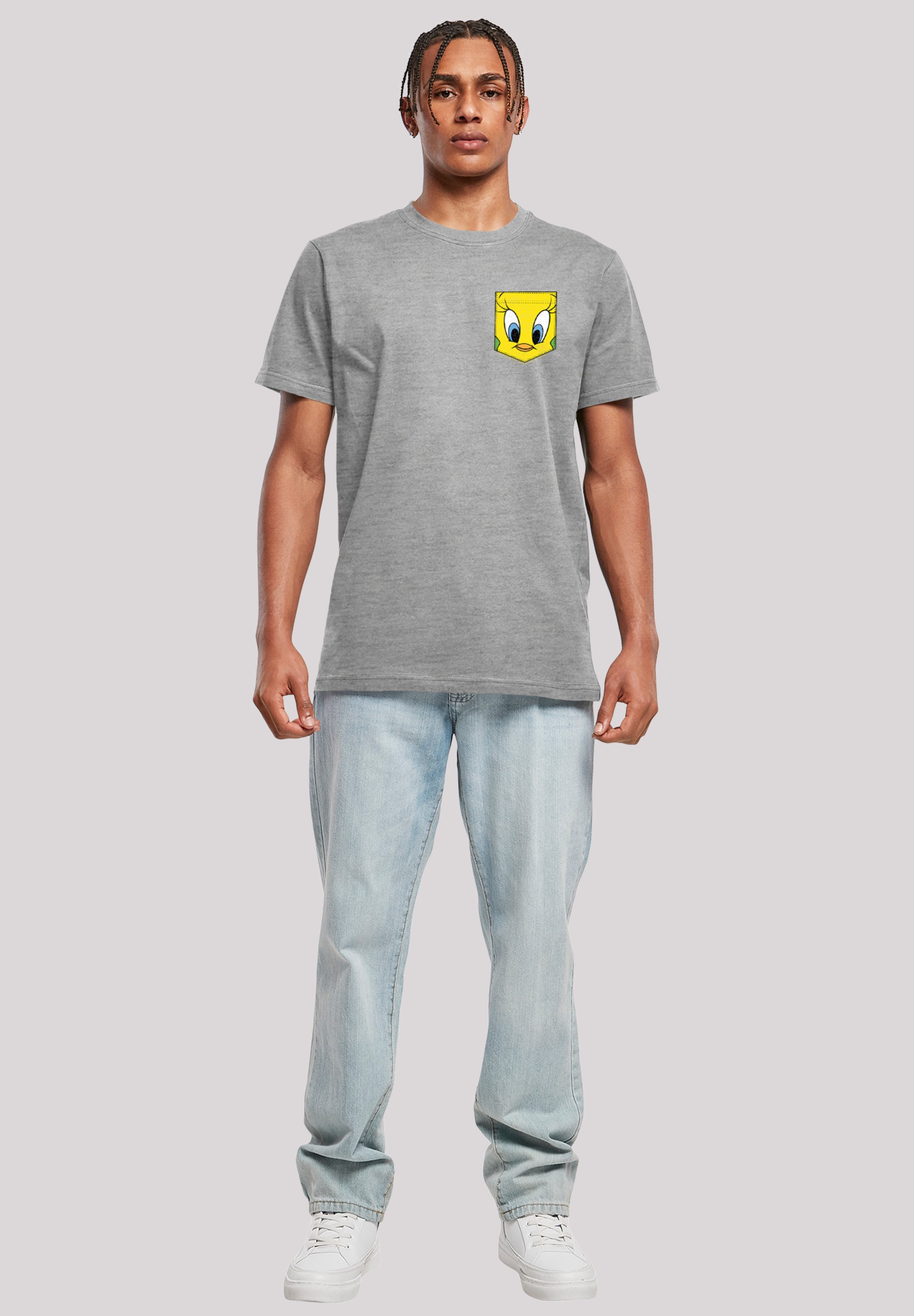 F4NT4STIC T-Shirt »Looney Tunes Tweety Pie Faux Pocket«, Print