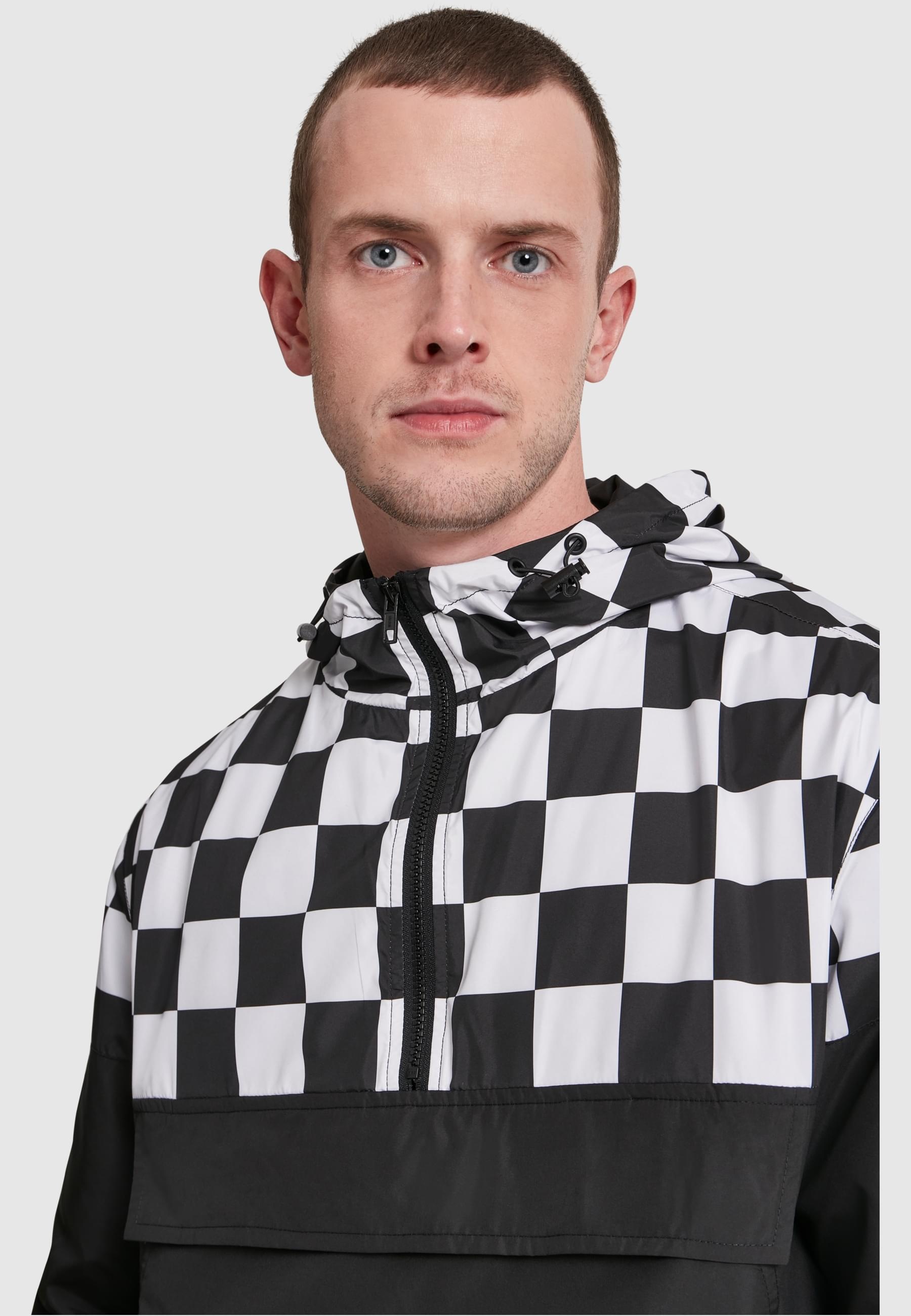 URBAN CLASSICS Allwetterjacke »Urban Classics Herren Check Pull Over Jacket«, (1 St.), mit Kapuze