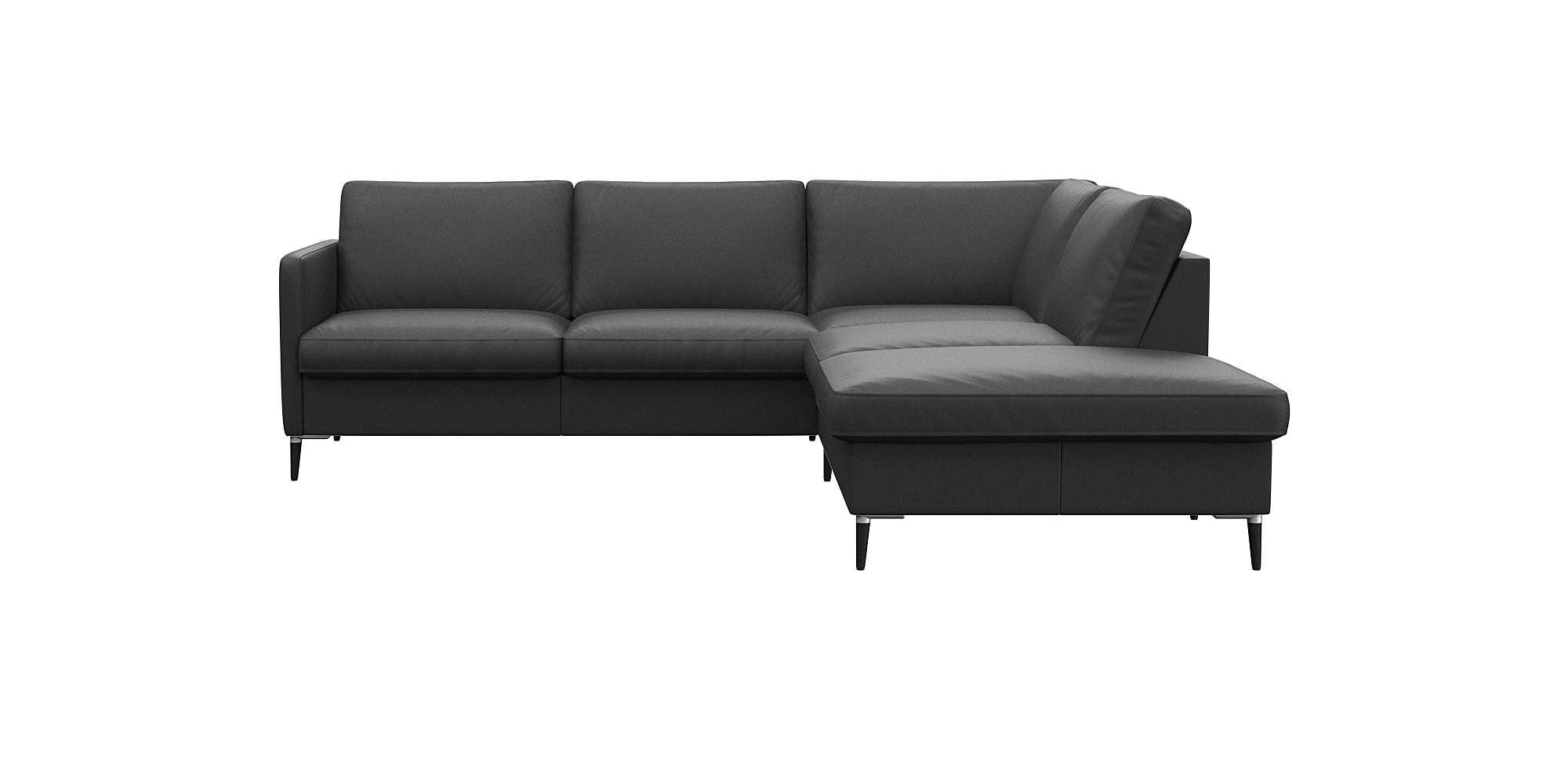 FLEXLUX Ecksofa "Fiore, L-Form" schmale Armlehnen, Füße Alu/schwarz, B/T 234/225cm, Kaltschaum im Sitz