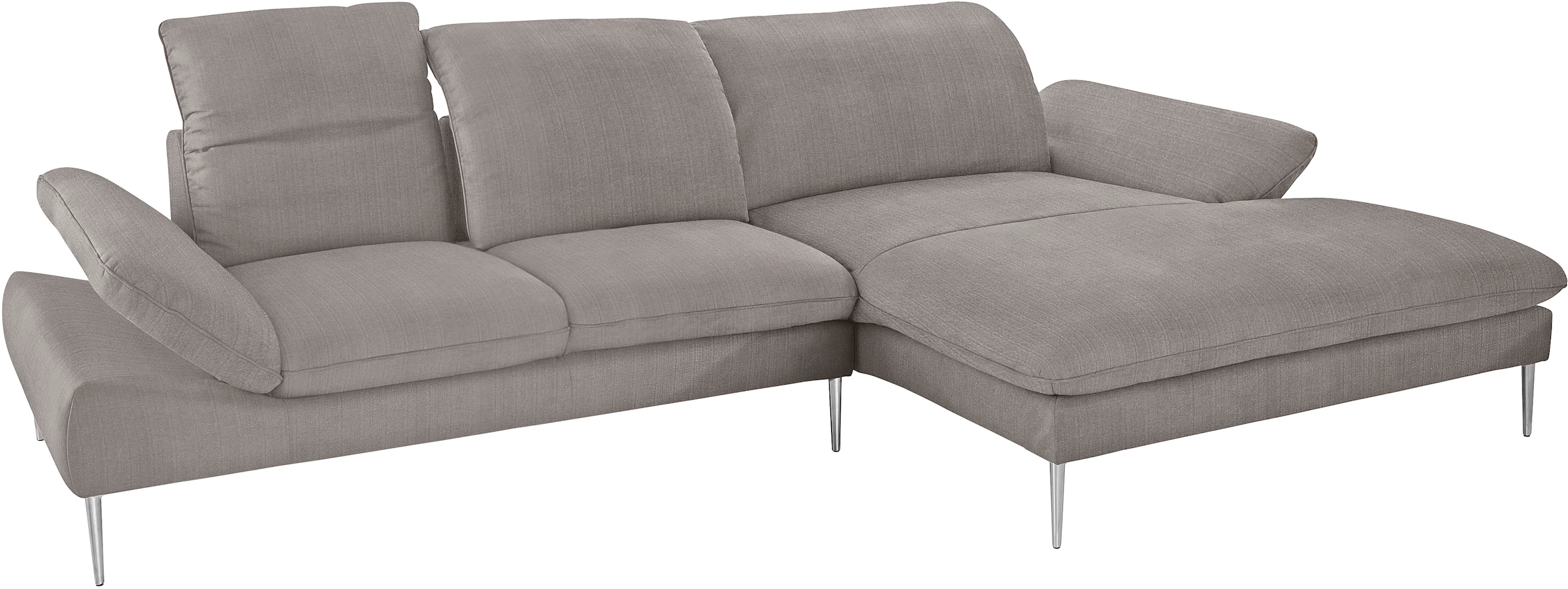 W.SCHILLIG Ecksofa »enjoy&MORE, Designsofa, bequem, zeitlos und elegant, L-Form«, mit Sitztiefenverstellung, Füße Chrom glänzend, Breite 340 cm