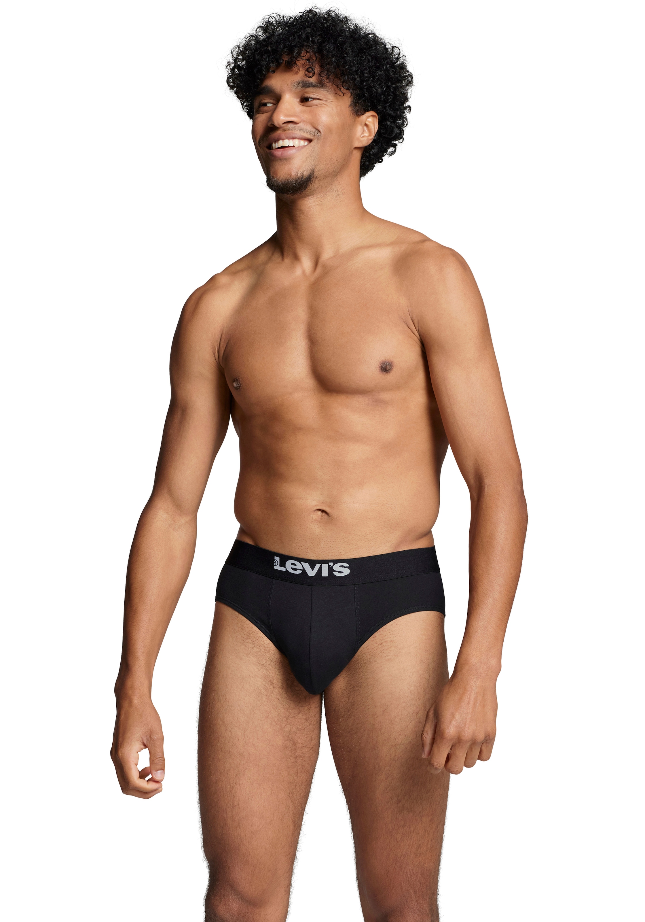 Levi's® Slip »LEVIS MEN SOLID BASIC BRIEF ORG CO 2P«, (2er Pack), mit kontrastreichem Logobund
