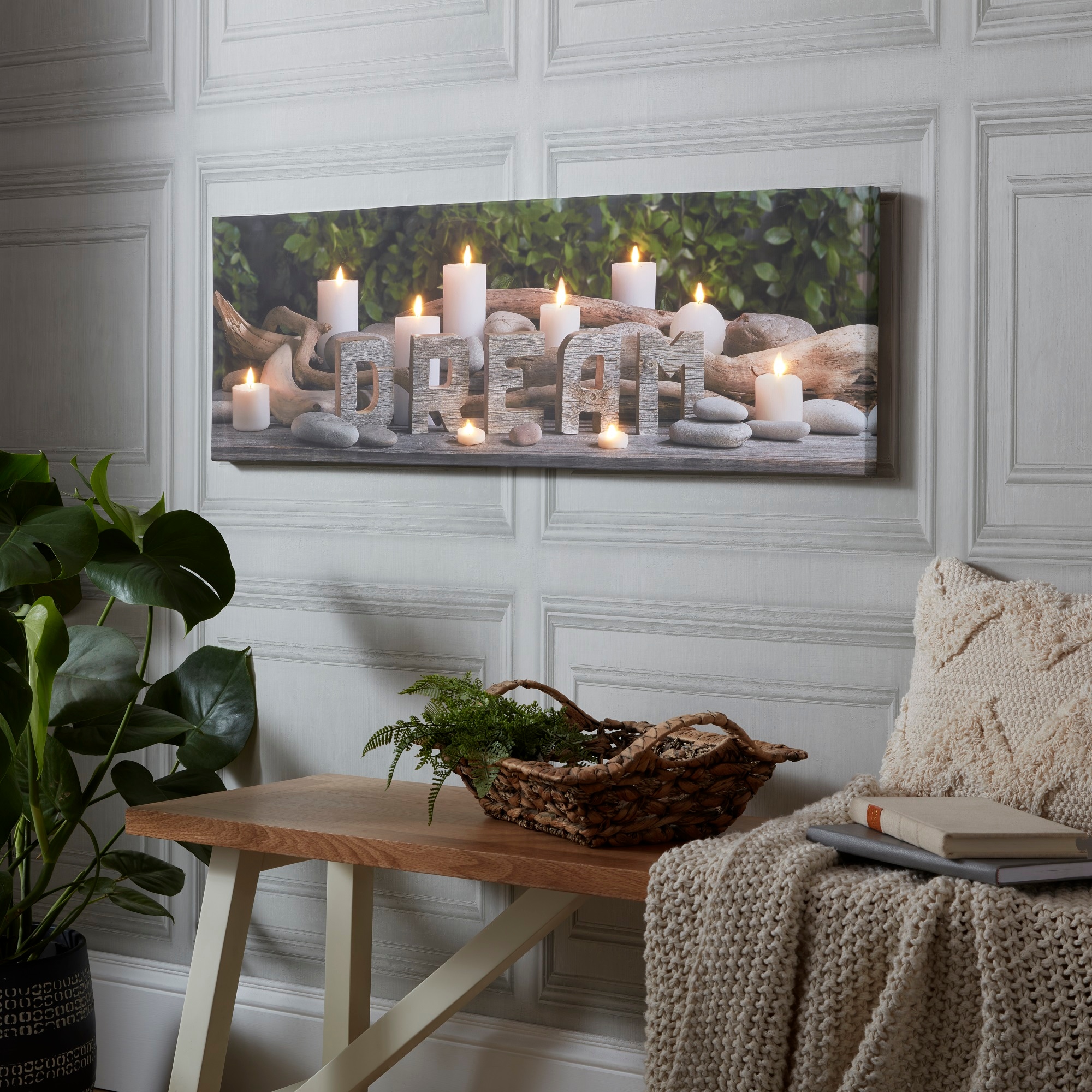 Art for the home LED-Bild "Dream Kerzen LED 30x90cm" Zen 1 Stk. tlg. LED-Le günstig online kaufen