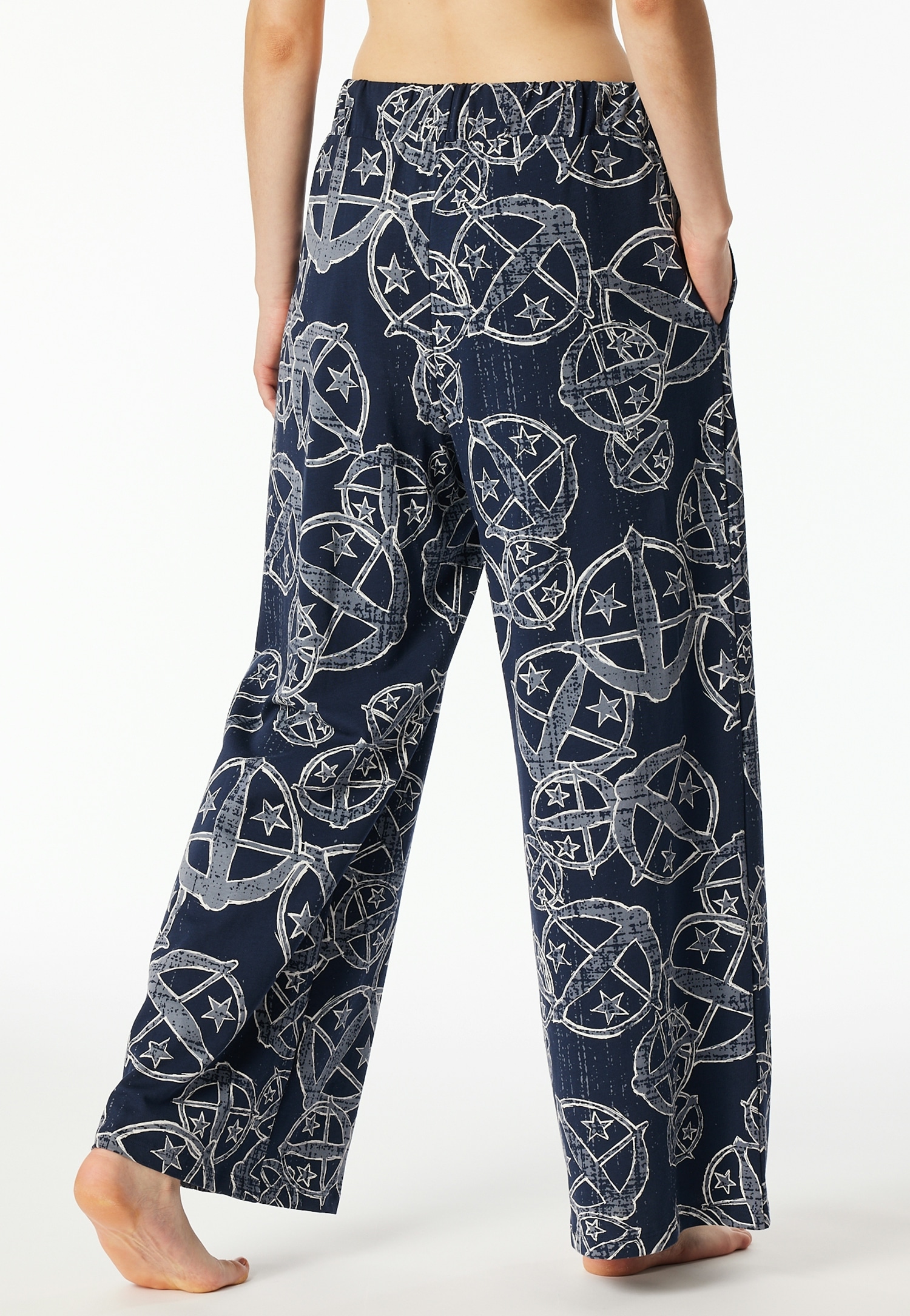 Schiesser Loungehose »SCHIESSER 150 YEARS«, seitliche Taschen, weites Bein, Baumwolle, Bindekordel
