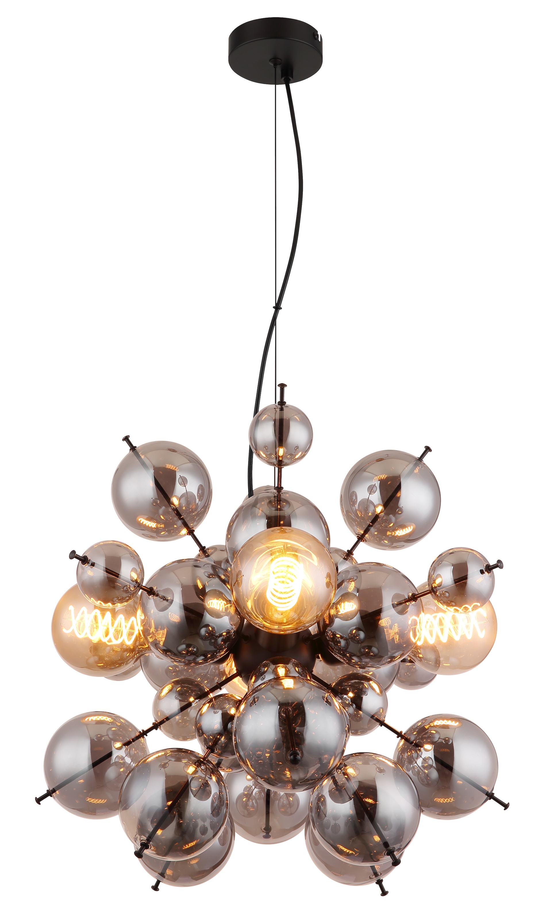 GLOBO LIGHTING Hängeleuchte "UDO", schwarz, 1 Stk., Leuchten, Hängelampe/Pendelleuchte/Esszimmer/Wohnzimmer/Esstisch, Hängeleuchte