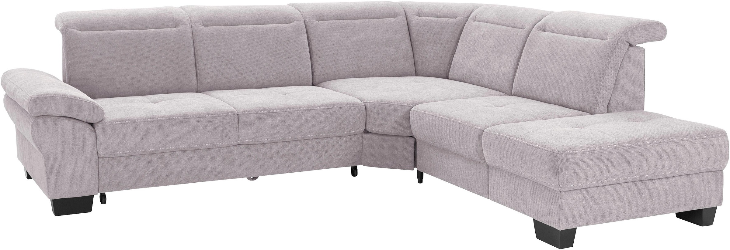 Places of Style Ecksofa »Cornwall L-Form«, incl. Sitztiefenverstellung, mit Bettfunktion und Kopfteilverstellung