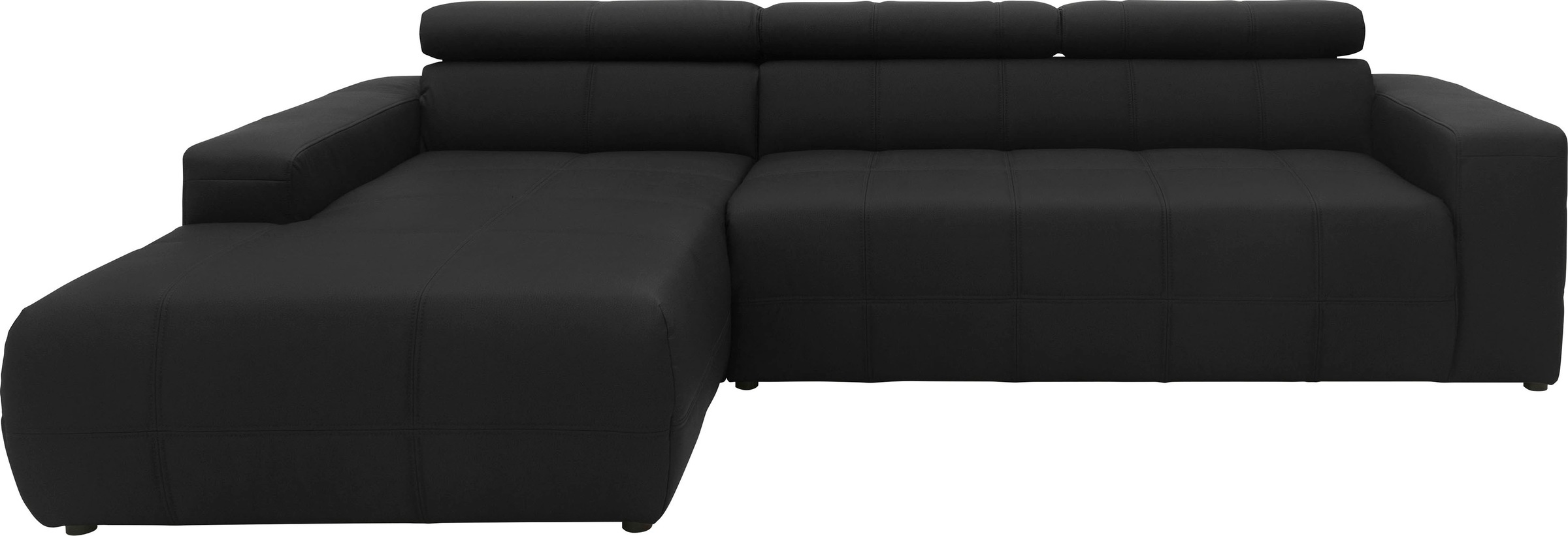 DOMO collection Ecksofa "BRANDON 289x177x80 cm, whlw. mit Sitztiefenverstellung, L-Form" mit Kopfteilverstellung, wahlweise Sitztiefenverstellung, L-Form