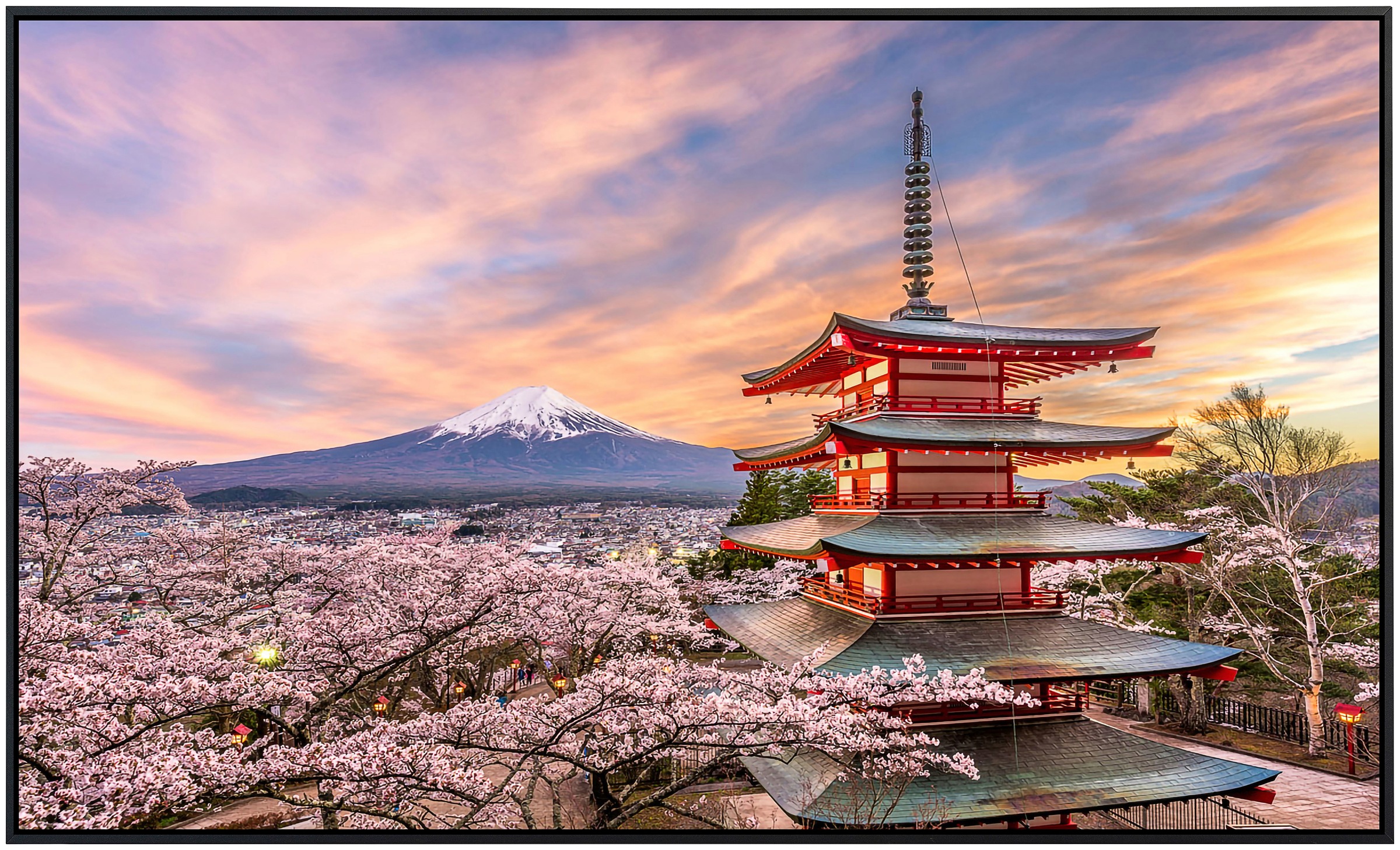 Papermoon Infrarotheizung »Fujiyoshida Chureito Pagode Japan«, sehr angenehme Strahlungswärme