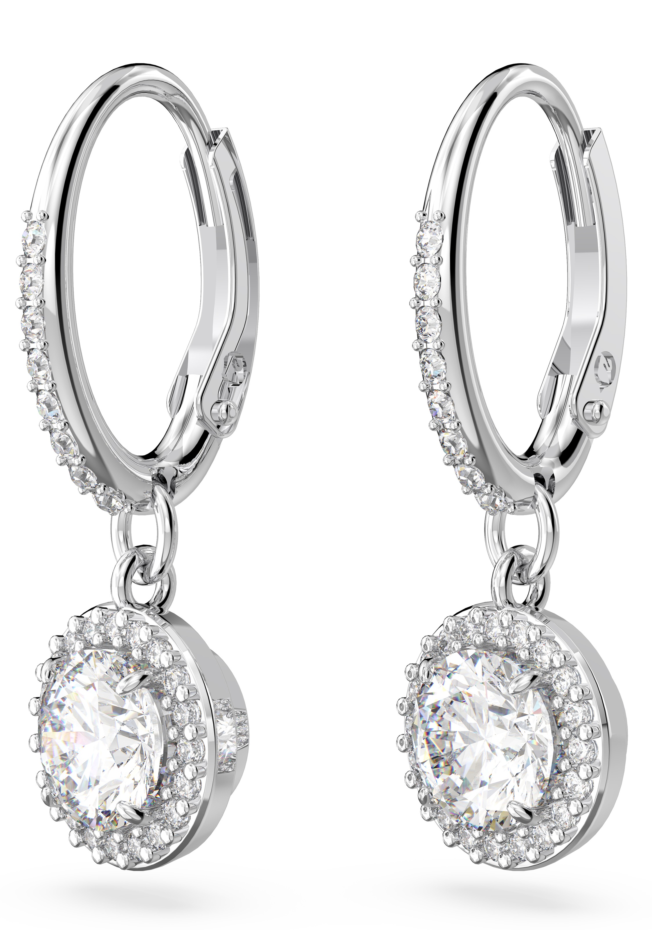 Paar Ohrhänger SWAROVSKI "Una Angelic Stern", grau (metallfarben, kristallweiß), Ohrringe, Damen, Metall, mit Swarovski Kristall 3