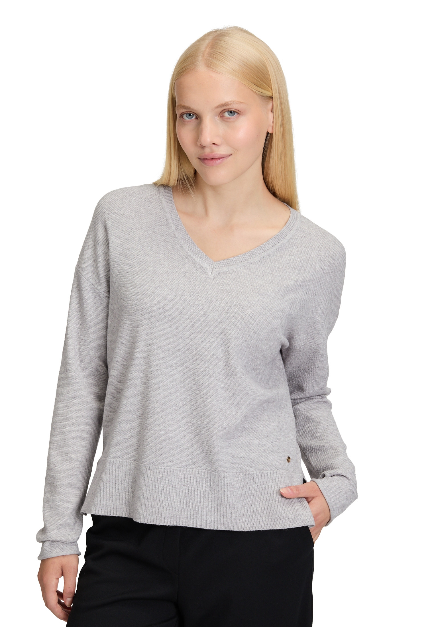 Betty&Co Strickpullover "Damen Strickpullover mit V-Ausschnitt" 1 Stk. tlg. günstig online kaufen