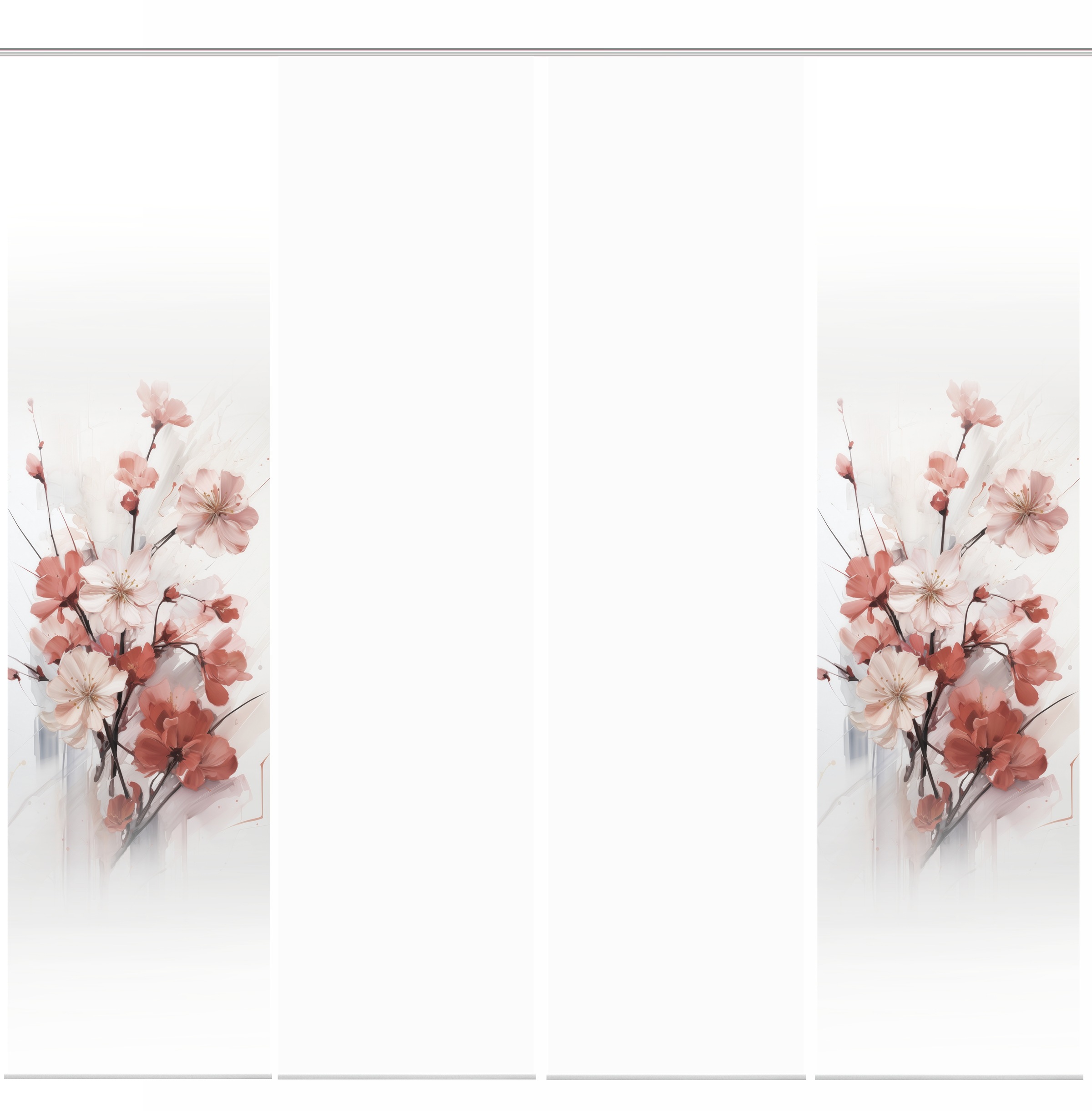 HOME WOHNIDEEN Schiebegardine »LOTUS« Paneelwagen 4 Stk. tlg. Schiebewand Seidenoptik, SET, Digitaldruck