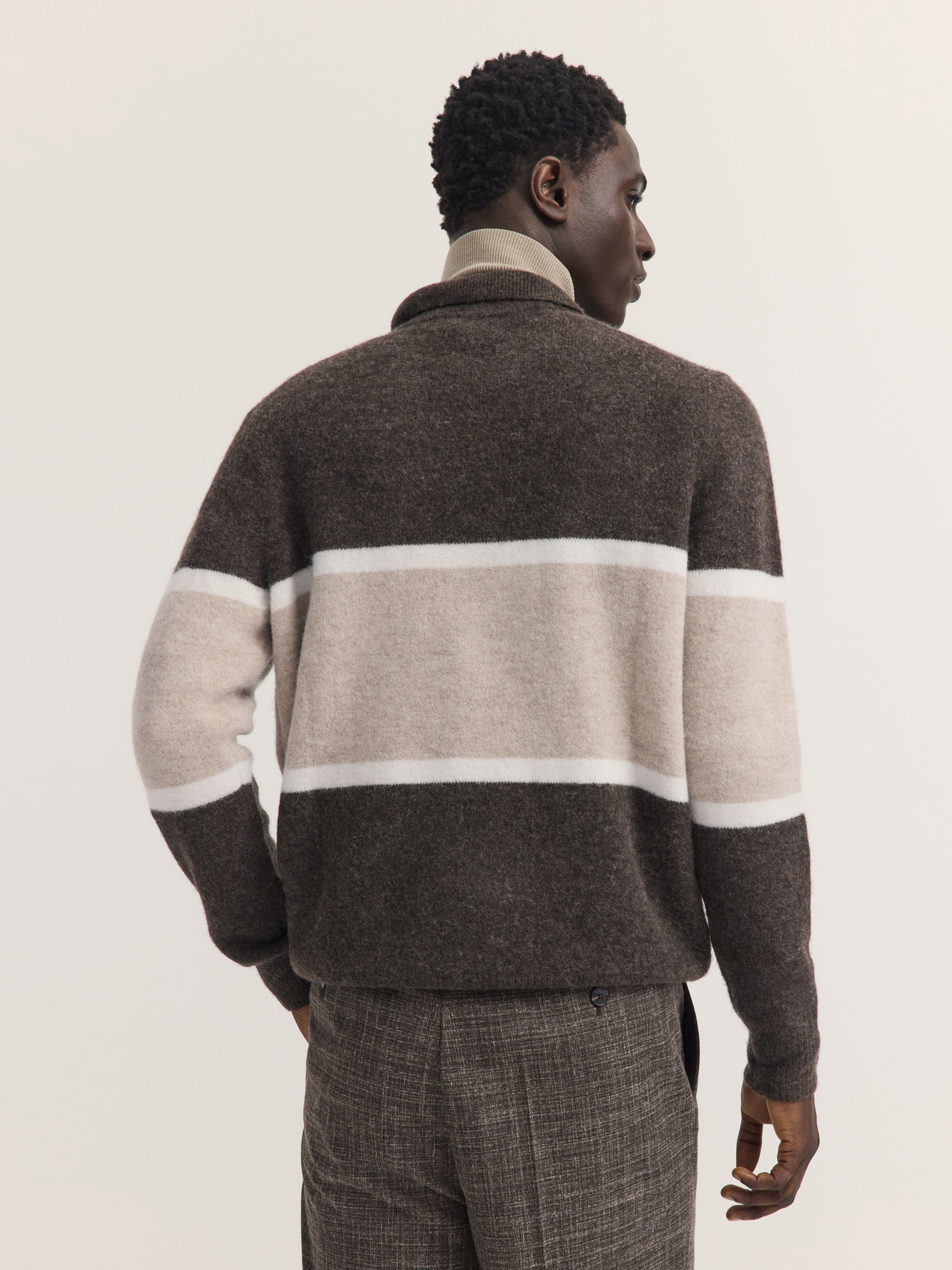 bugatti Poloshirt »Regular Fit« Regular Fit Wollmix Alpaka Colorblock