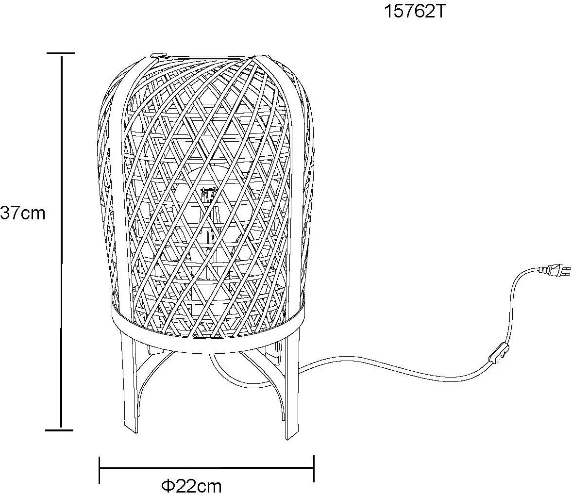 GLOBO LIGHTING Tischleuchte »CAIRO«, Leuchtmittel E27 | ohne Leuchtmittel, Tischlampe/Bambus/naturfarben/Wohnzimmer/Schlafzimmer/Flur