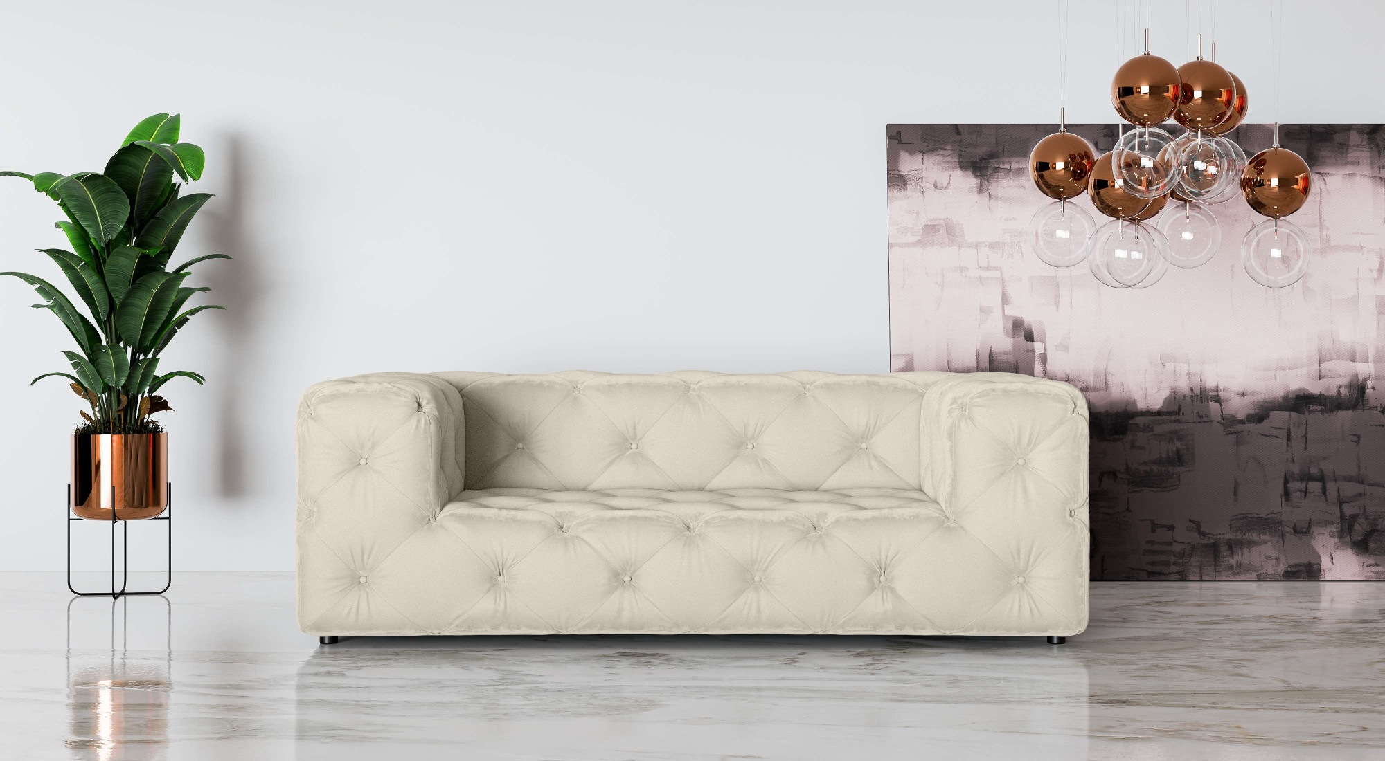 Home Affaire Follina 2-Seater Sofa Light Beige 2