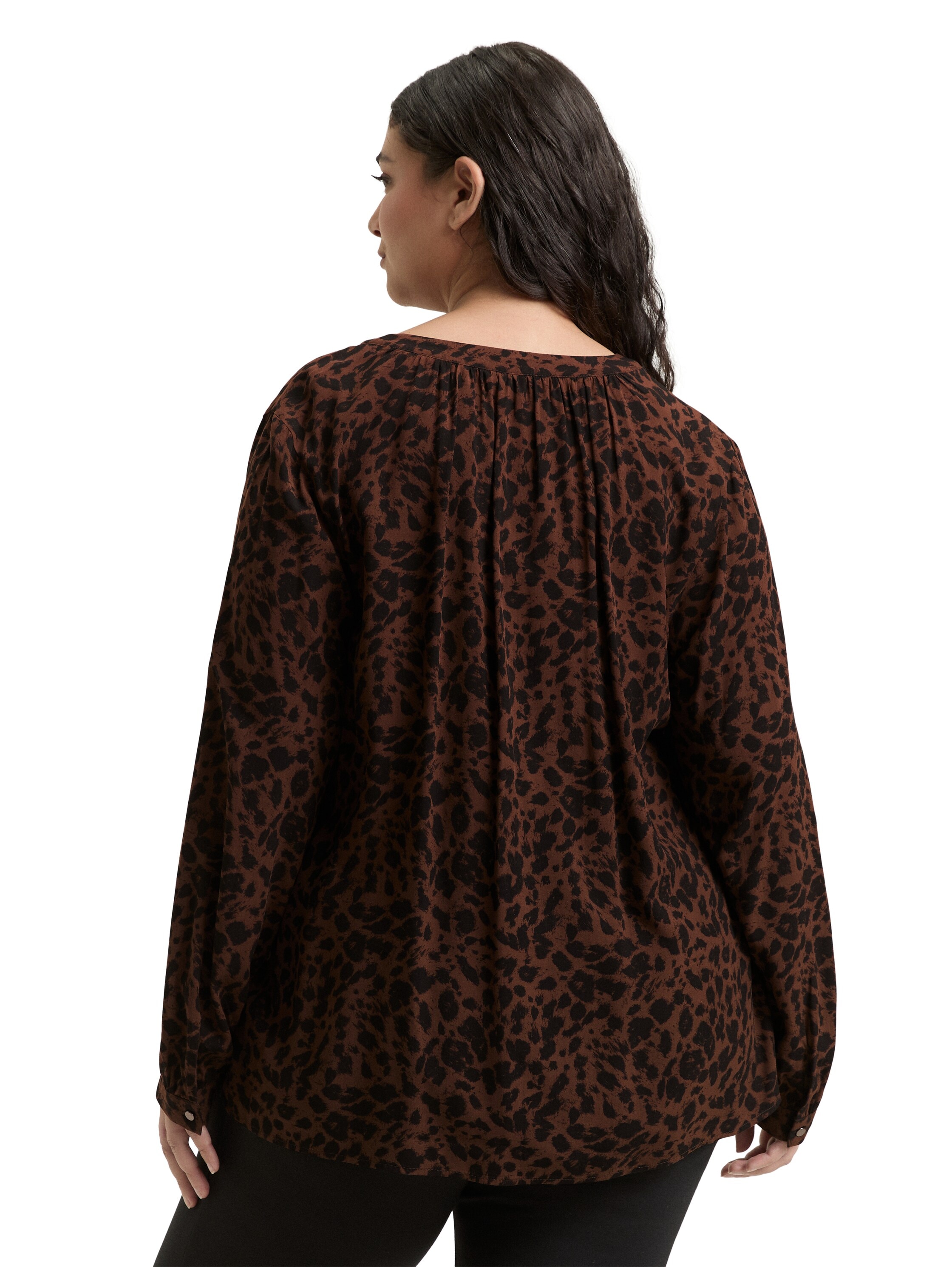 TOM TAILOR PLUS Klassische Bluse , mit Leo-Print
