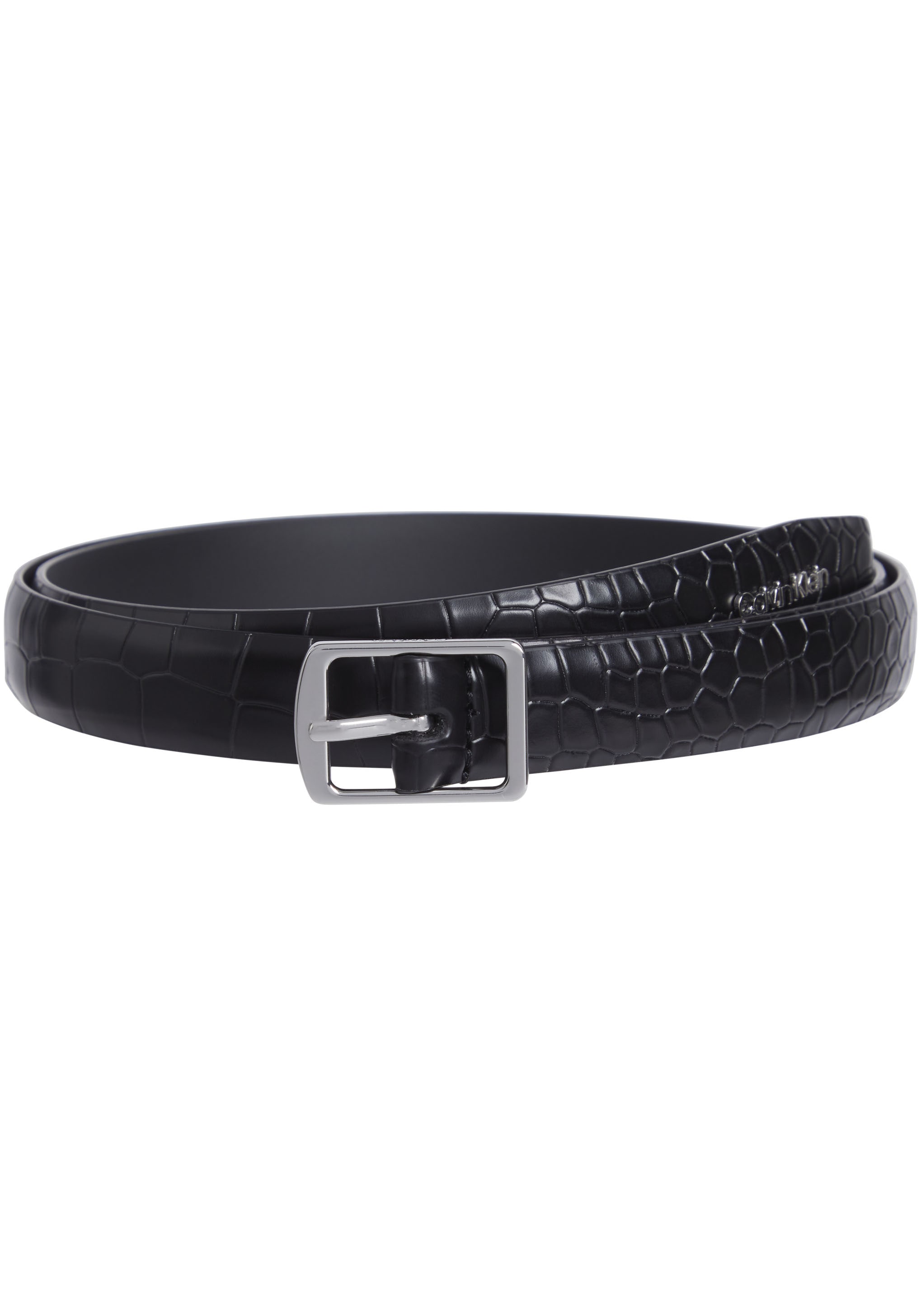 Ledergürtel »SLIM SQR BUCKLE BELT 2.0_CROCO«, mit Logoschriftzug