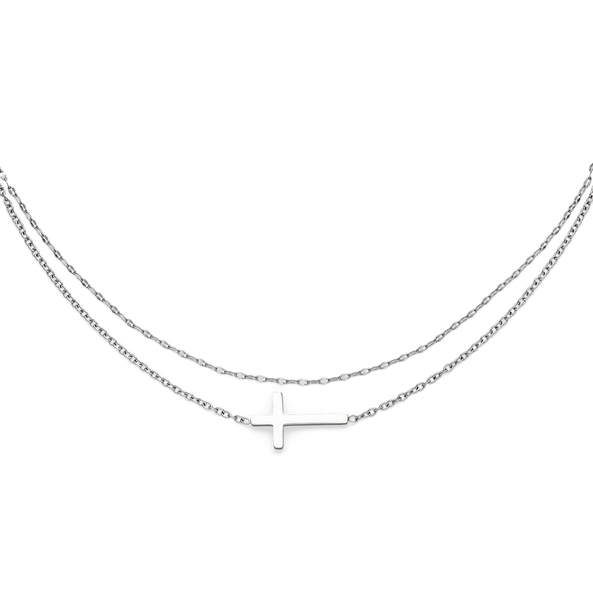 s.Oliver Armband »Modern Cross, Kreuz-Optik«