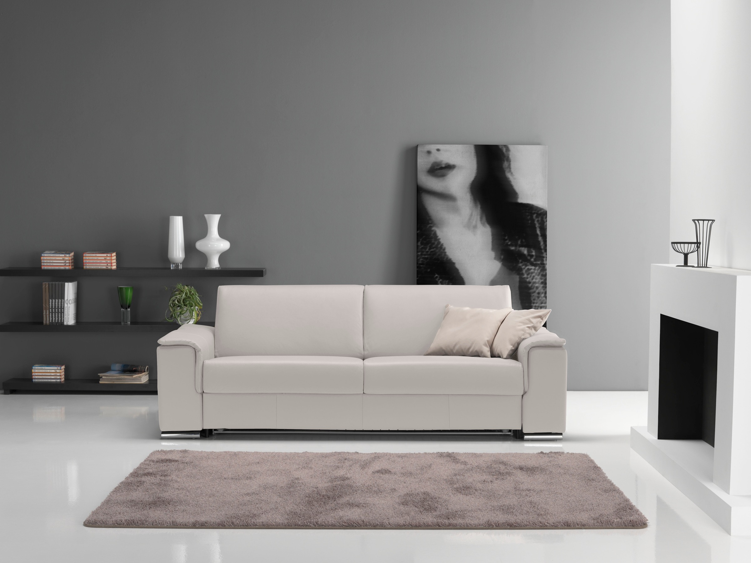 Egoitaliano 2,5-Sitzer »Cecilia, modern und elegant mit erstklassigem Sitzkomfort«, mit verchromten Metallfüßen