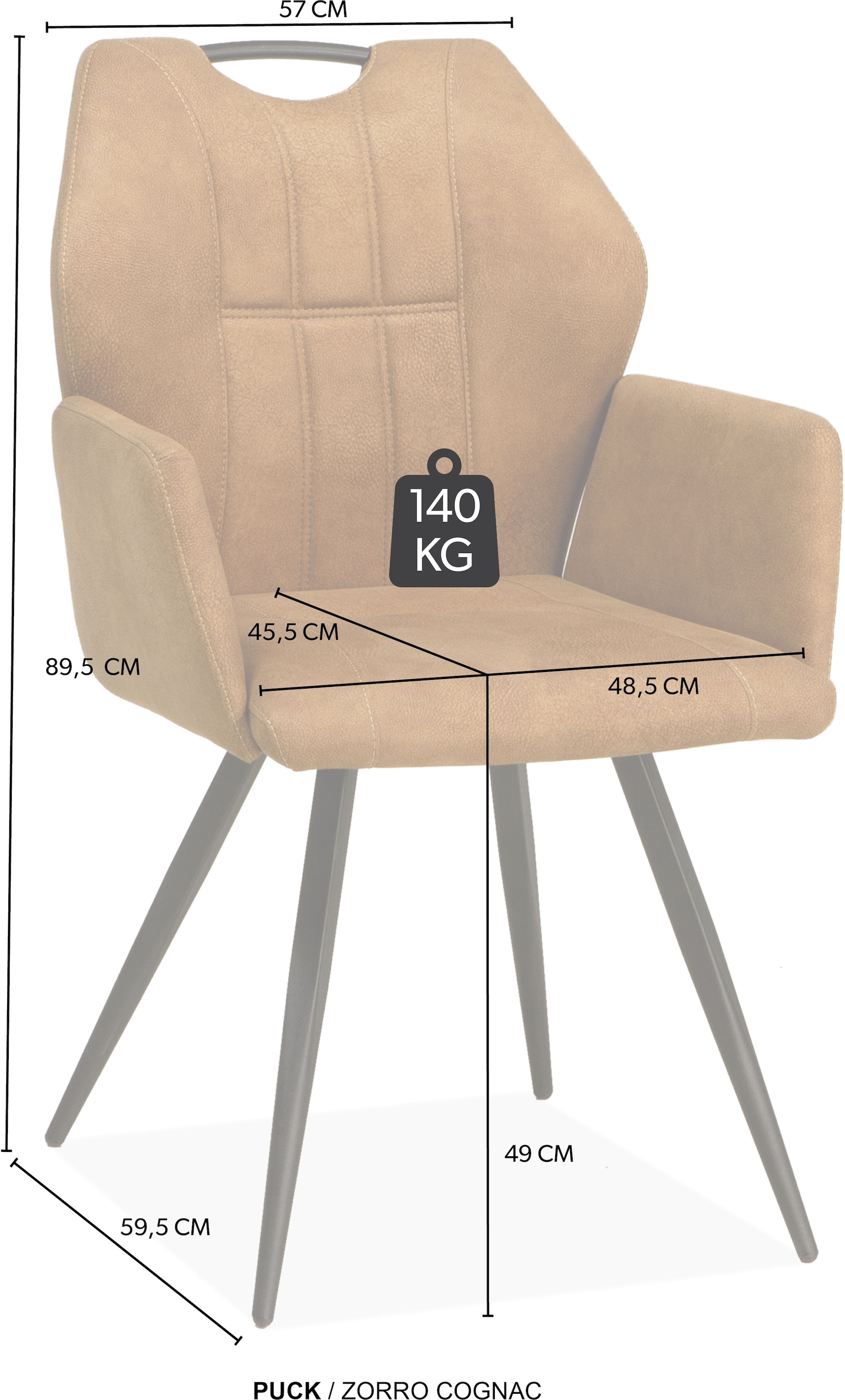 OMG Design Esszimmerstuhl »Puck« (Set) 2 Stk.Esszimmerstuhl, pflegeleichter Bezug