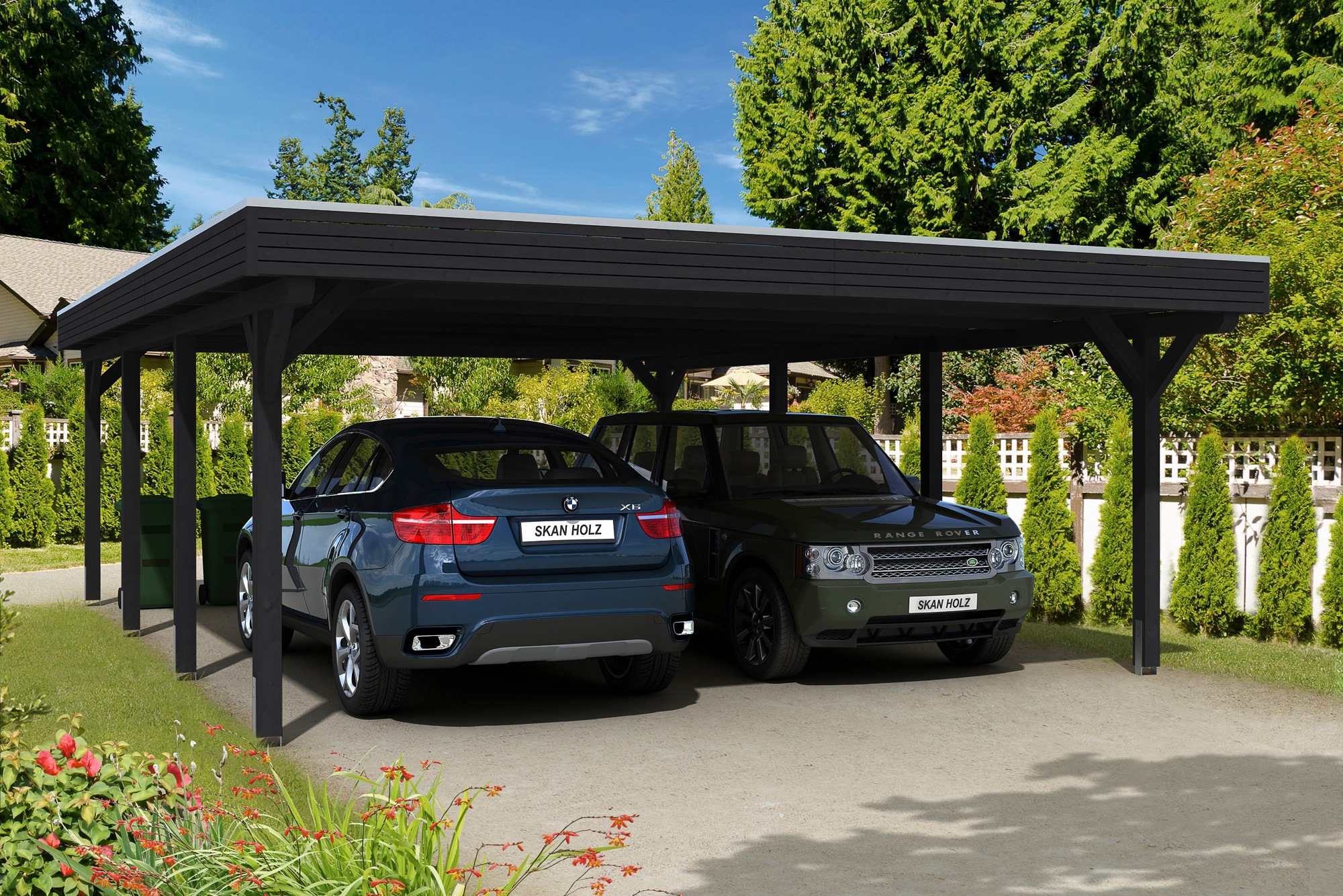Skanholz Doppelcarport »Spessart«, Holz, 550 cm, Anthrazit