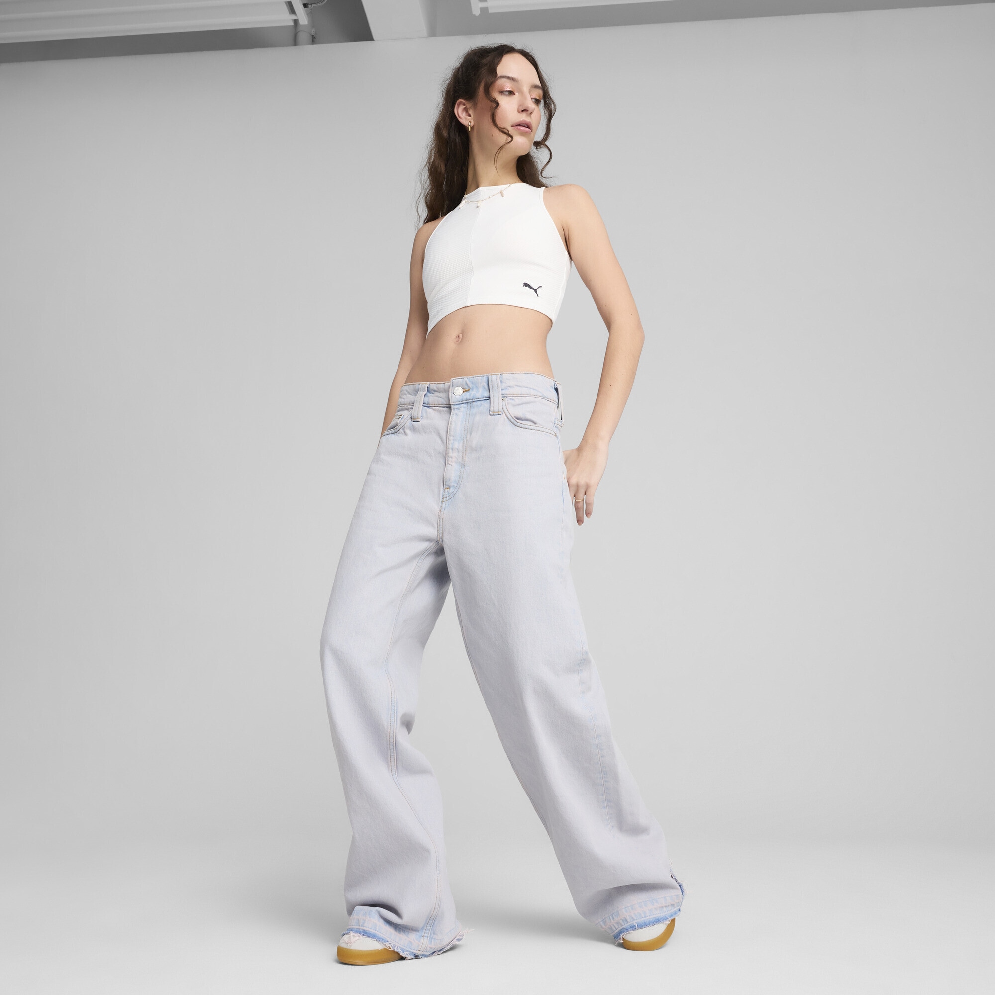 PUMA T-Shirt »WARDROBE ESS Geripptes Crop-Top Damen«