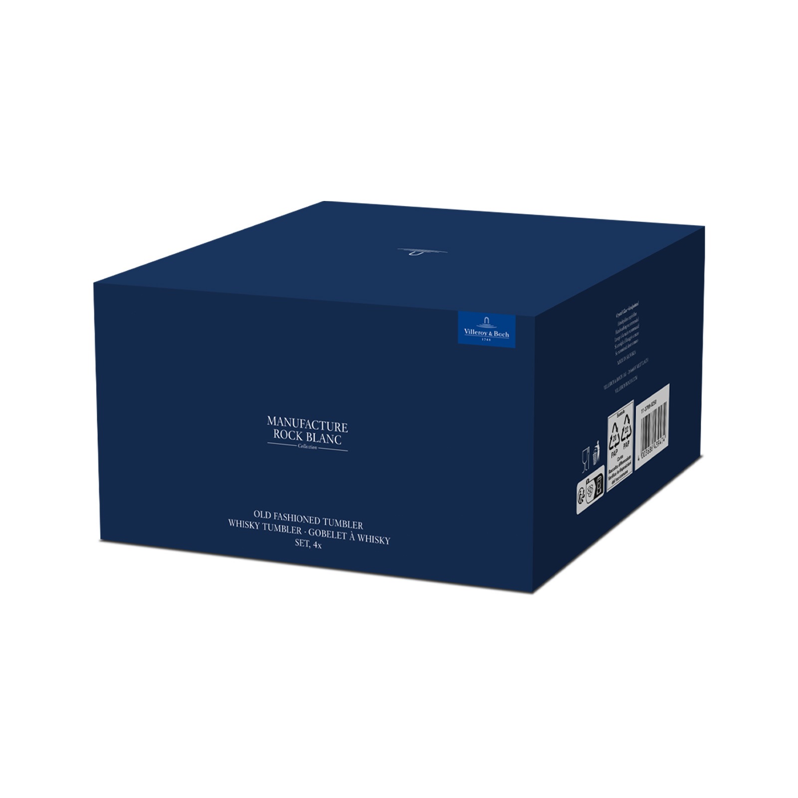 Villeroy & Boch Whiskyglas »Whiskybecher Manufacture Rock 250 ml 4er Set weiß-transparent«