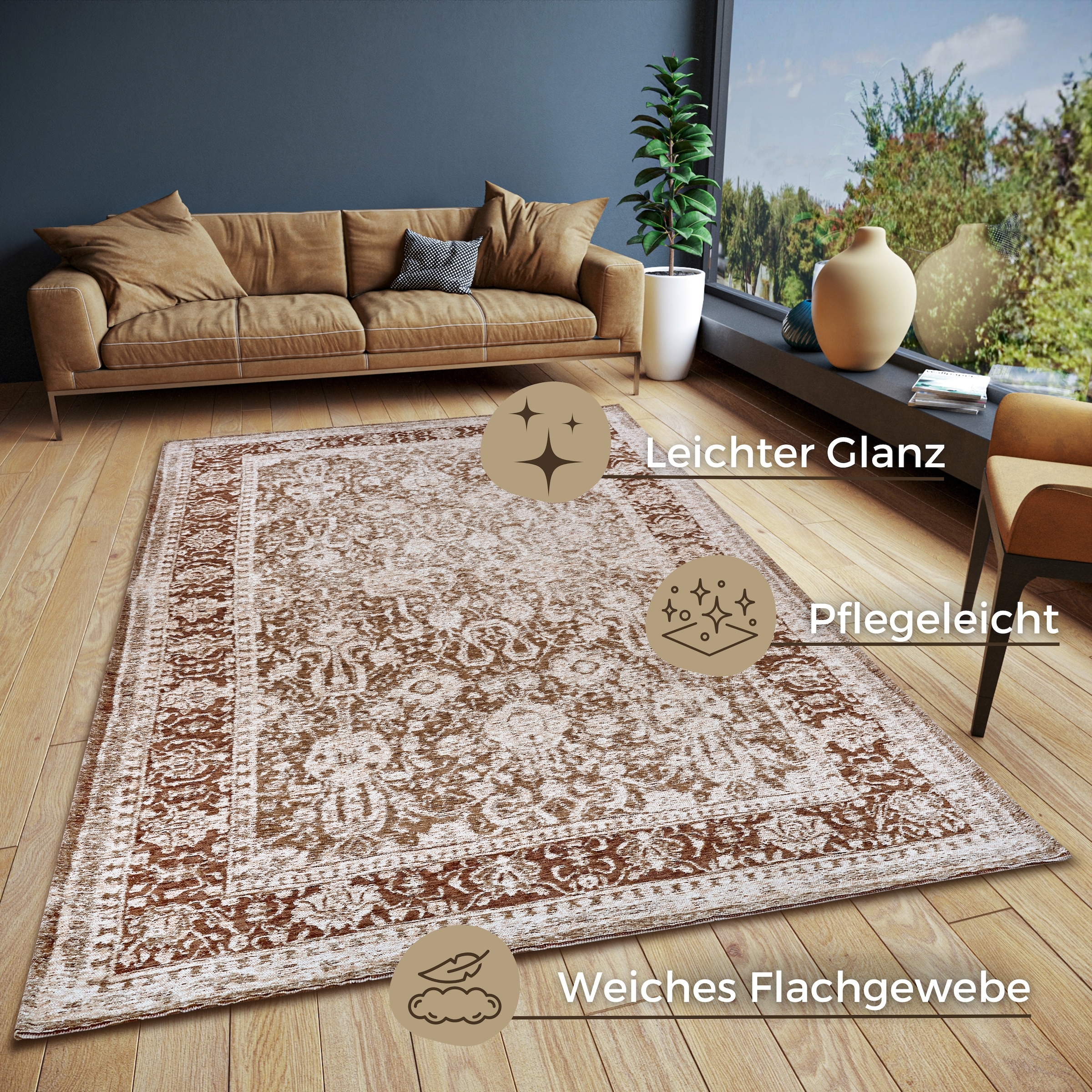 HANSE Home Teppich »Aseno«, rechteckig, 6 mm Höhe, strapazierfähig, pflegeleicht, robust, Anti-Slip