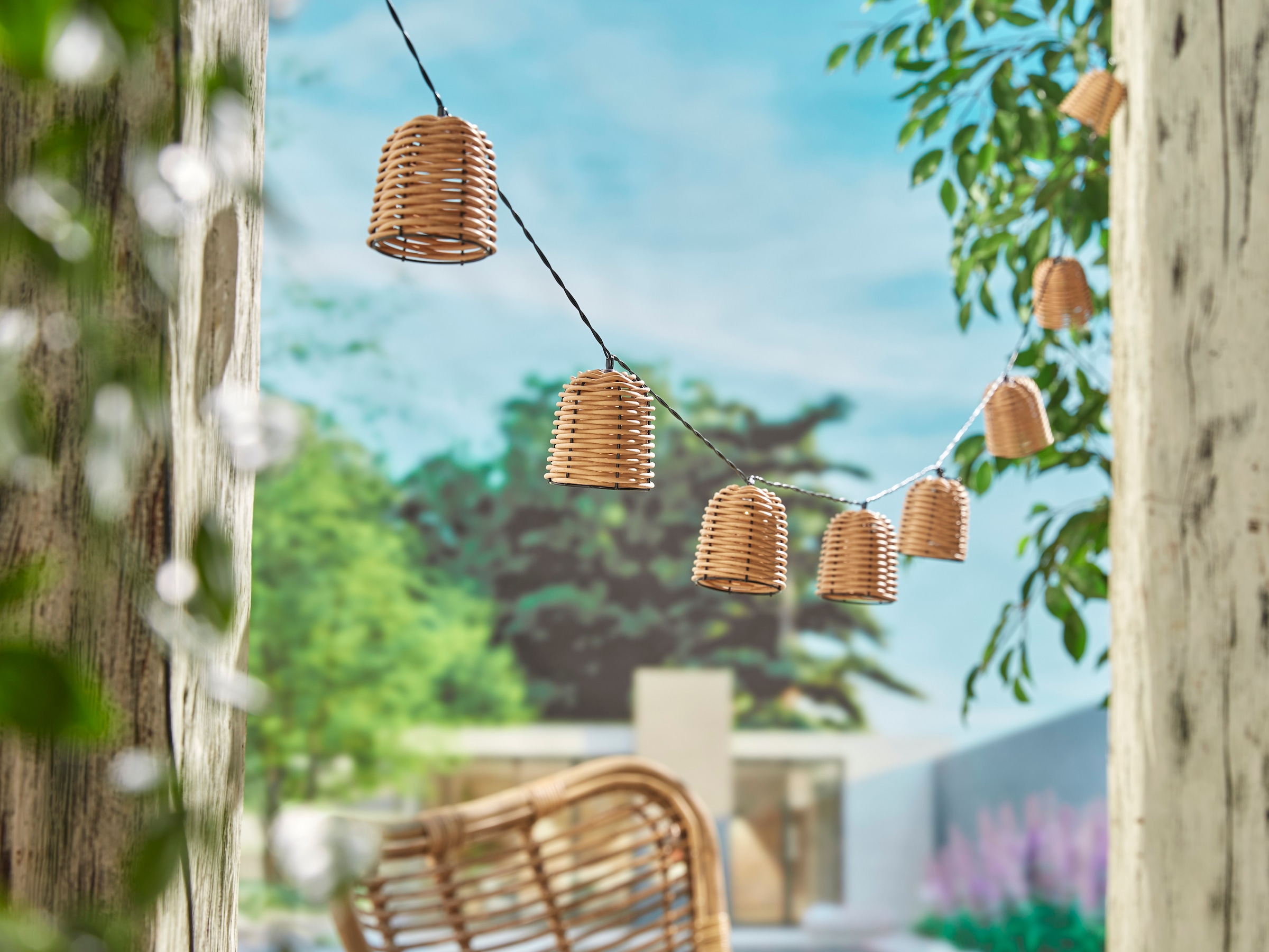 LUXFORM LED-Lichterkette »Luxform Solar Rattan«, 1 St.-flammig, LED-Lichterkette, Solarenergie, warmweiß, IP44