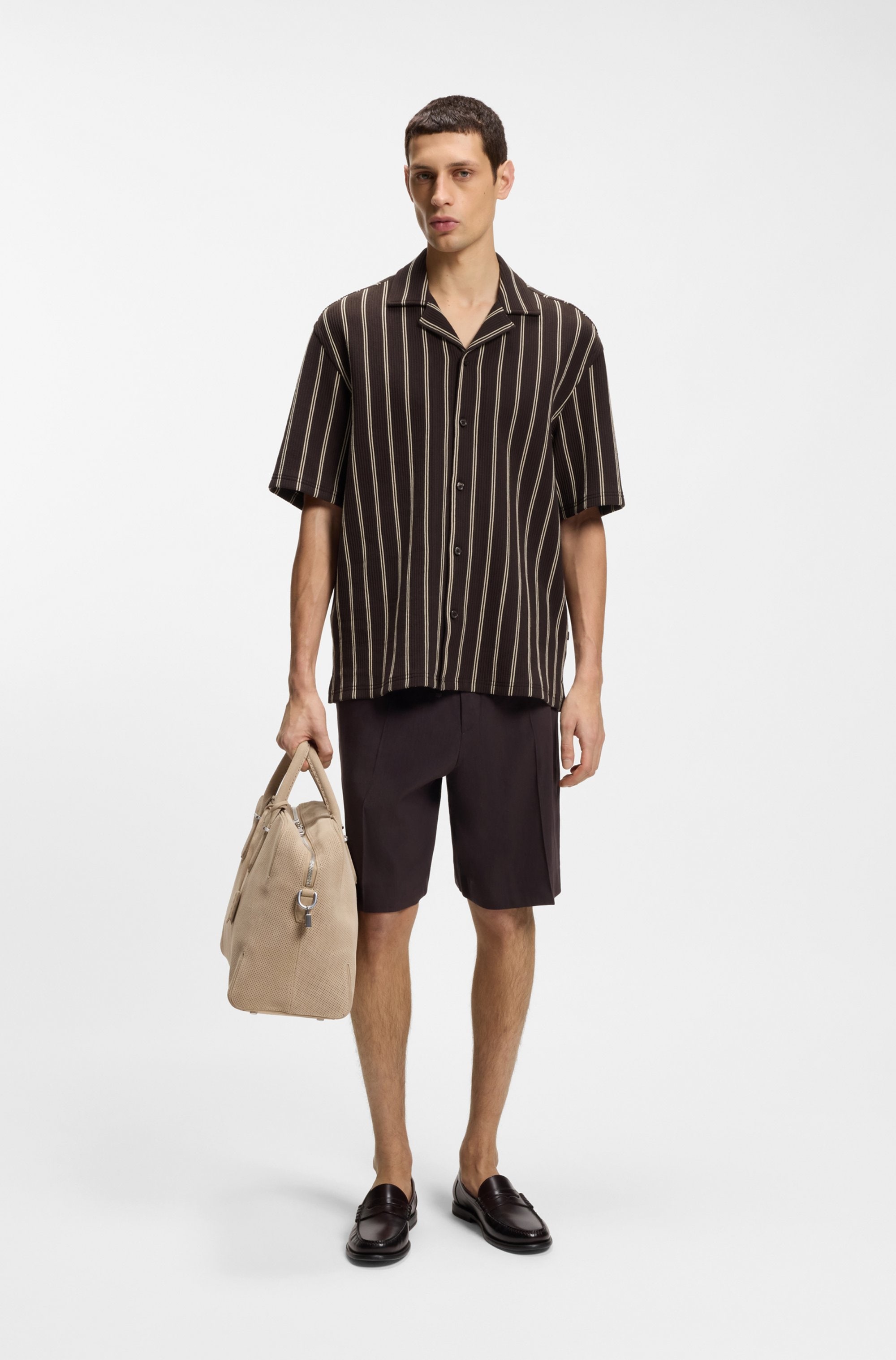 BOSS Kurzarmhemd »LARS CAMP B« Overshirt mit Freizeitkragen, Relaxed Fit