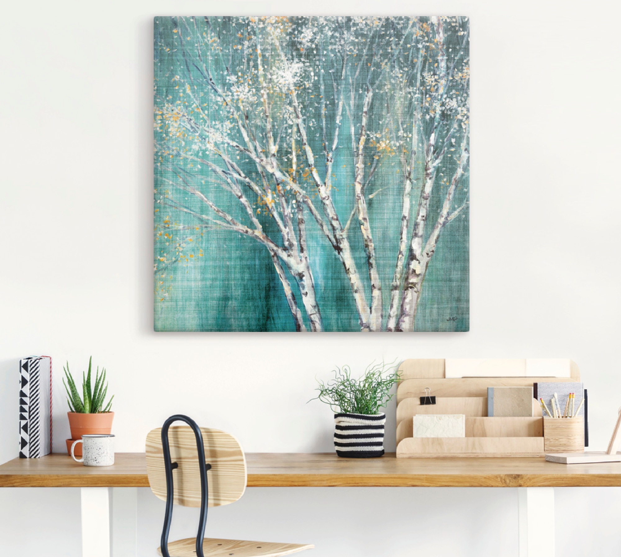 Artland Leinwandbild "Blaue Birke" Bäume 1 Stk. tlg. als Leinwandbild, Post günstig online kaufen