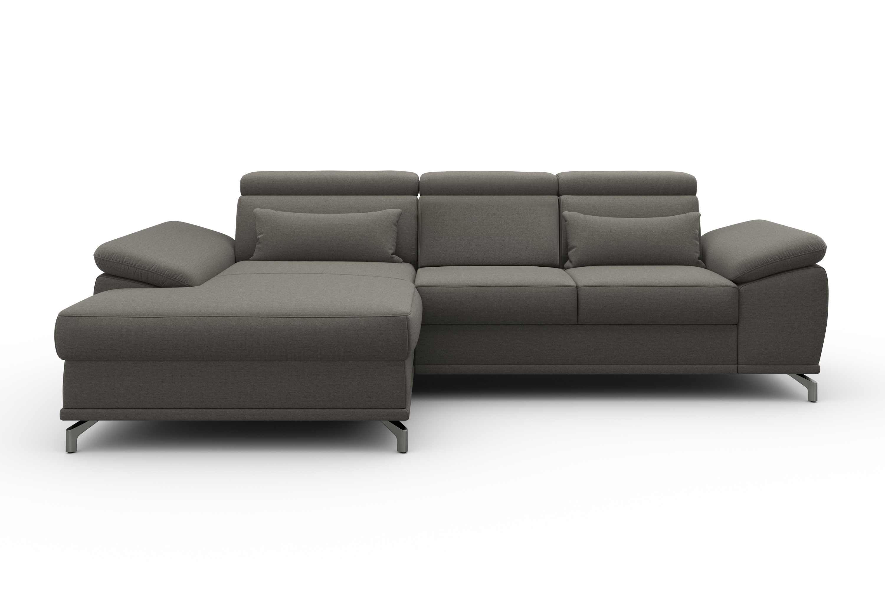 sit&more Ecksofa "Cabrio L-Form, B: 295 cm, mit Sitztiefen-, Arm- & Kopfteilverstellung" 2 Nierenkissen, Federkern, optional Schlaffunktion und Stauraum