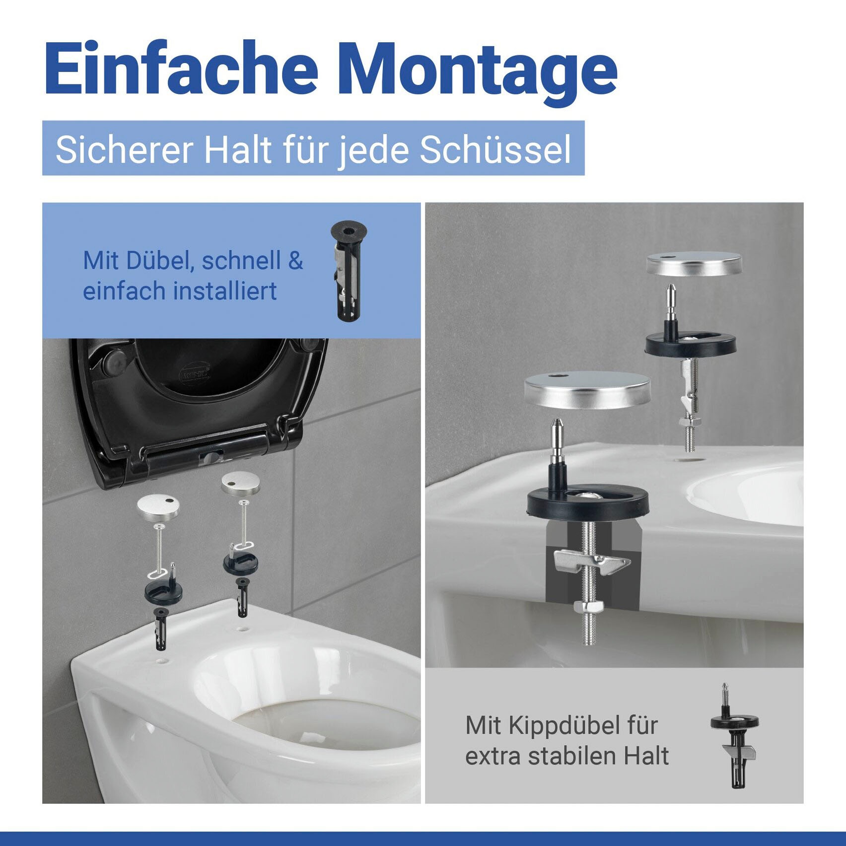 WENKO WC-Sitz »Rieti« strapazierfähiger Toilettensitz, belastbar bis 350 kg, Absenkautomatik