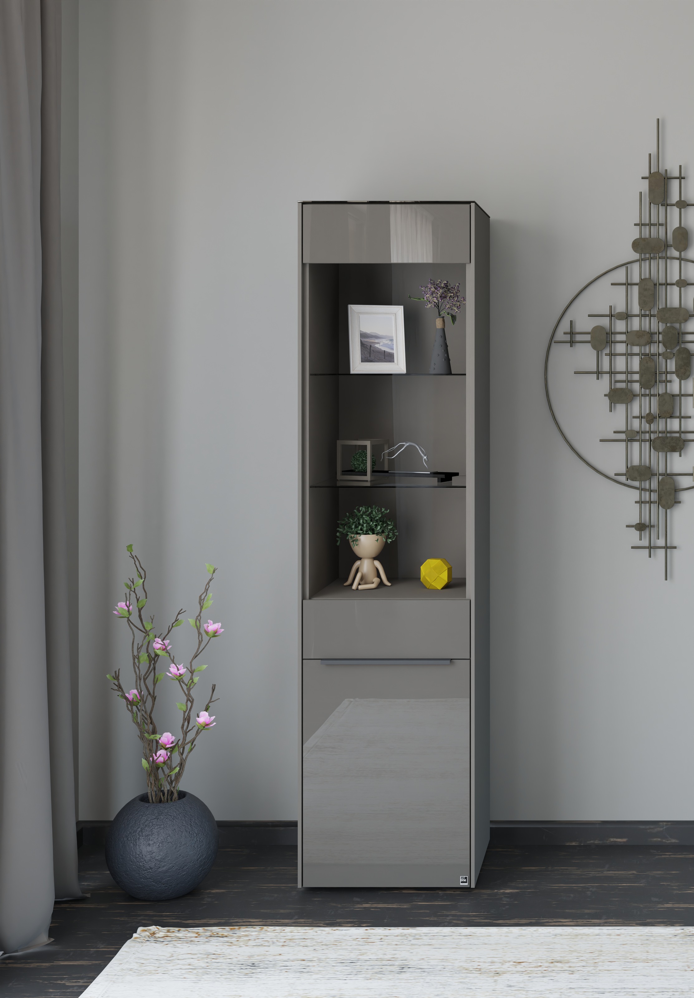 set one by Musterring Standvitrine "Reno" 1 Stk. tlg. Mit Gleitern und in v günstig online kaufen