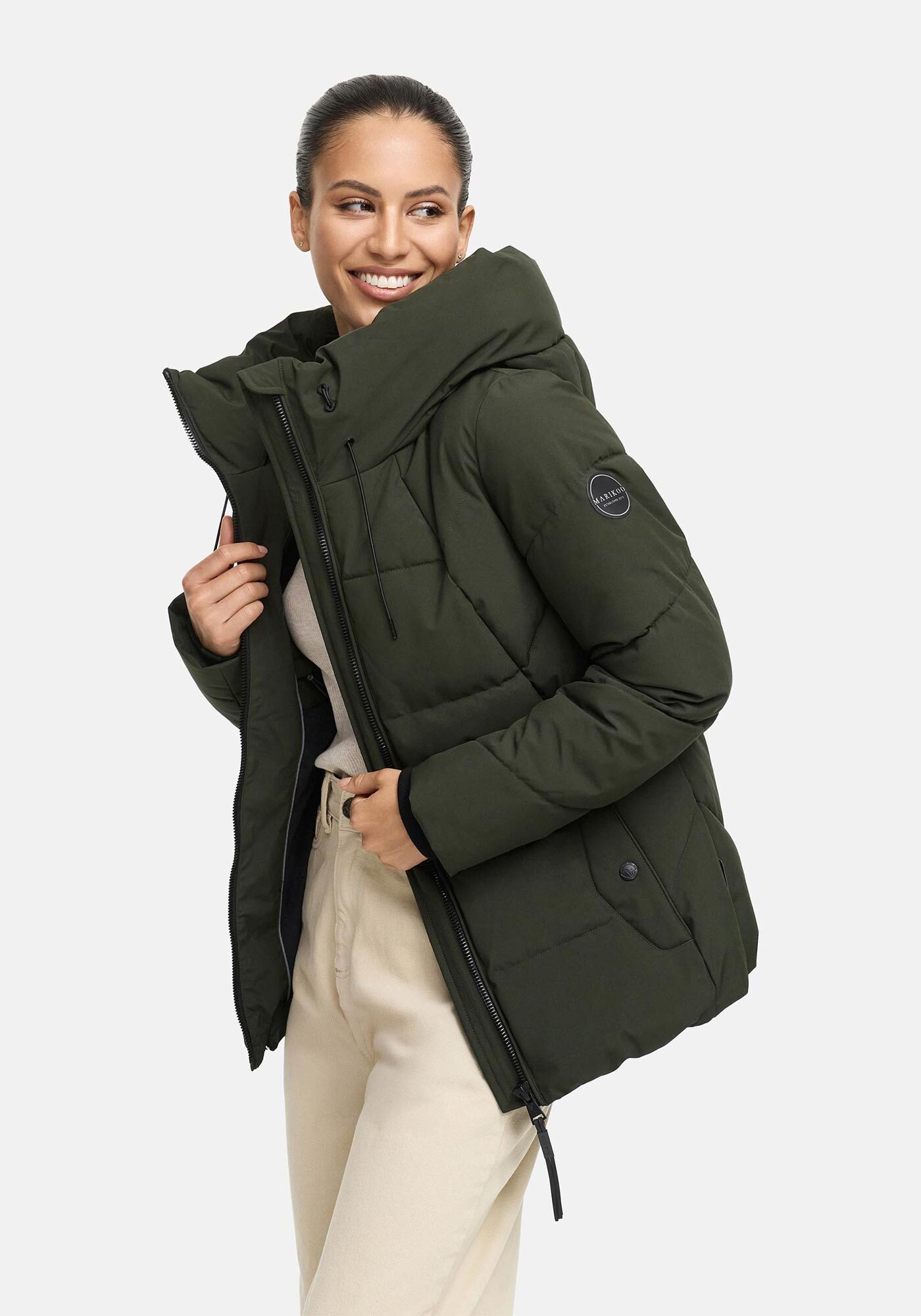 Marikoo Winterjacke "Kuscheltatze" mit wärmendem Innenfutter und extra hohem Kragen