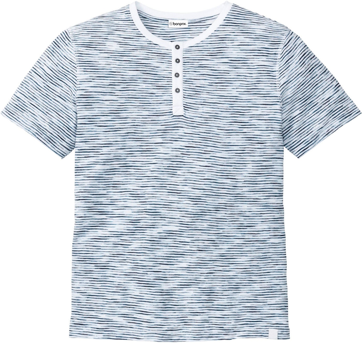 bonprix Henleyshirt Regular Fit, Kurzarm, aus reiner Baumwolle