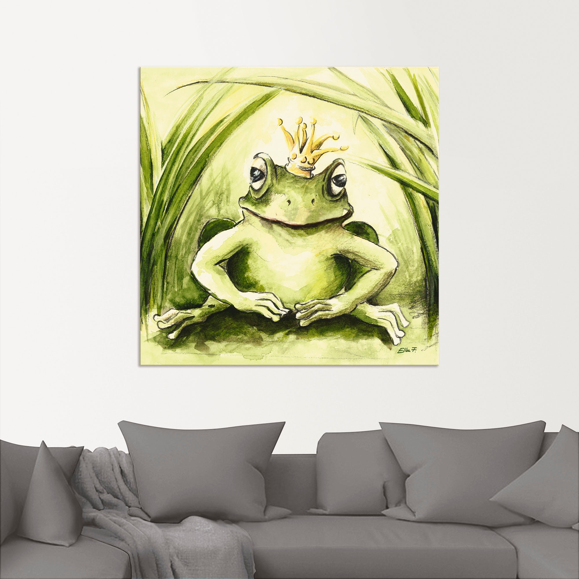 Artland Wandbild »Kleiner Frosch« Geschichten & Märchen 1 Stk. tlg. als Alubild, Outdoorbild, Leinwandbild, Poster in verschied. Größen