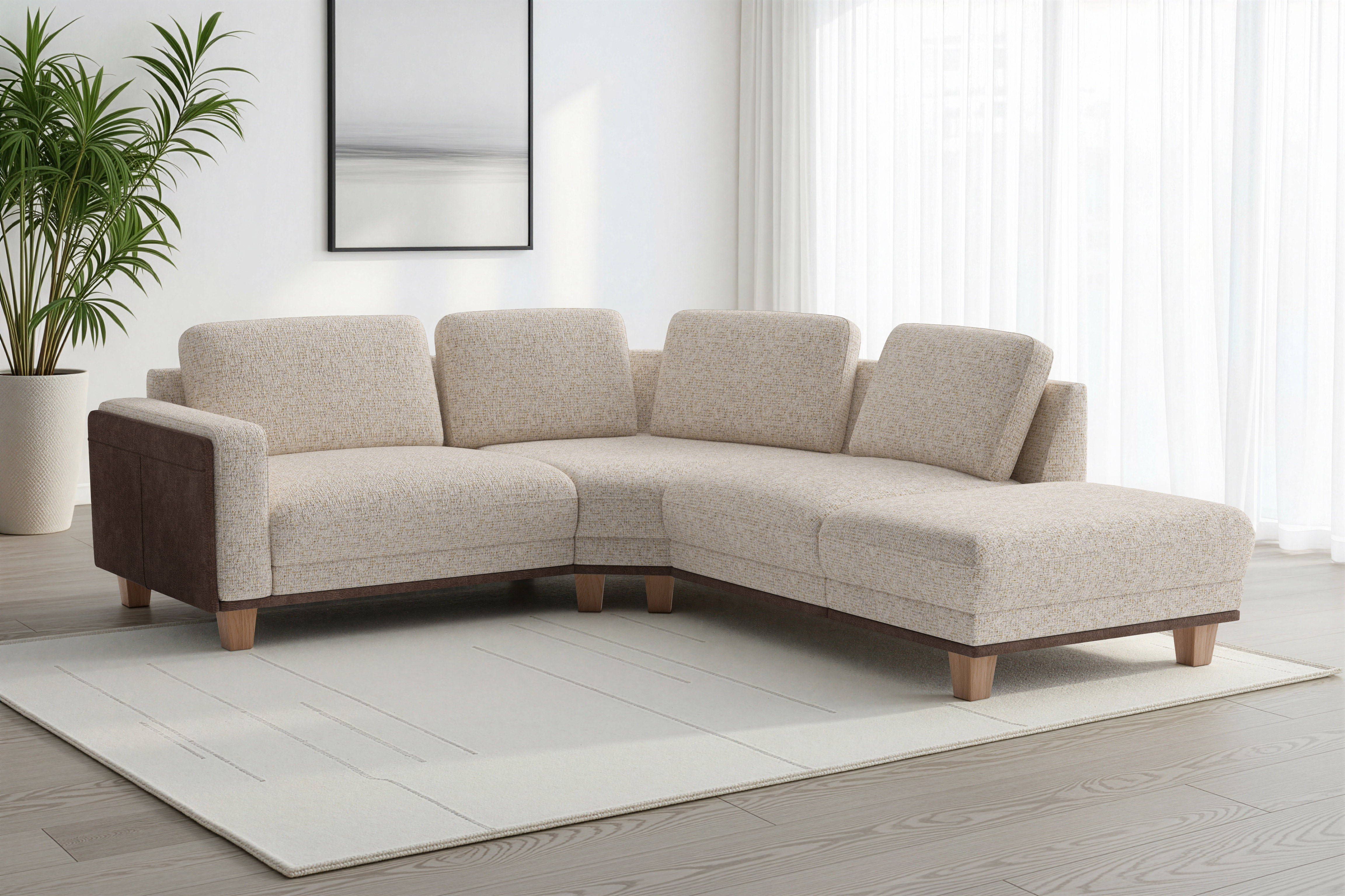 sit&more Ecksofa "Concept" Modernes Sofa in drei Fußfarben zur Auswahl