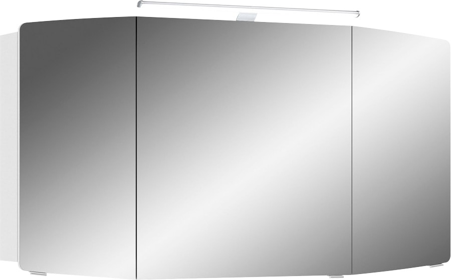 Saphir Badmöbel-Set »Cassca Sprint 3-teilig Mineralmarmor-Waschtisch mit LED-Spiegelschrank«, (4 St.), Unterschrank, inkl. Türdämpfer, 6 Türen, 3 Schubladen