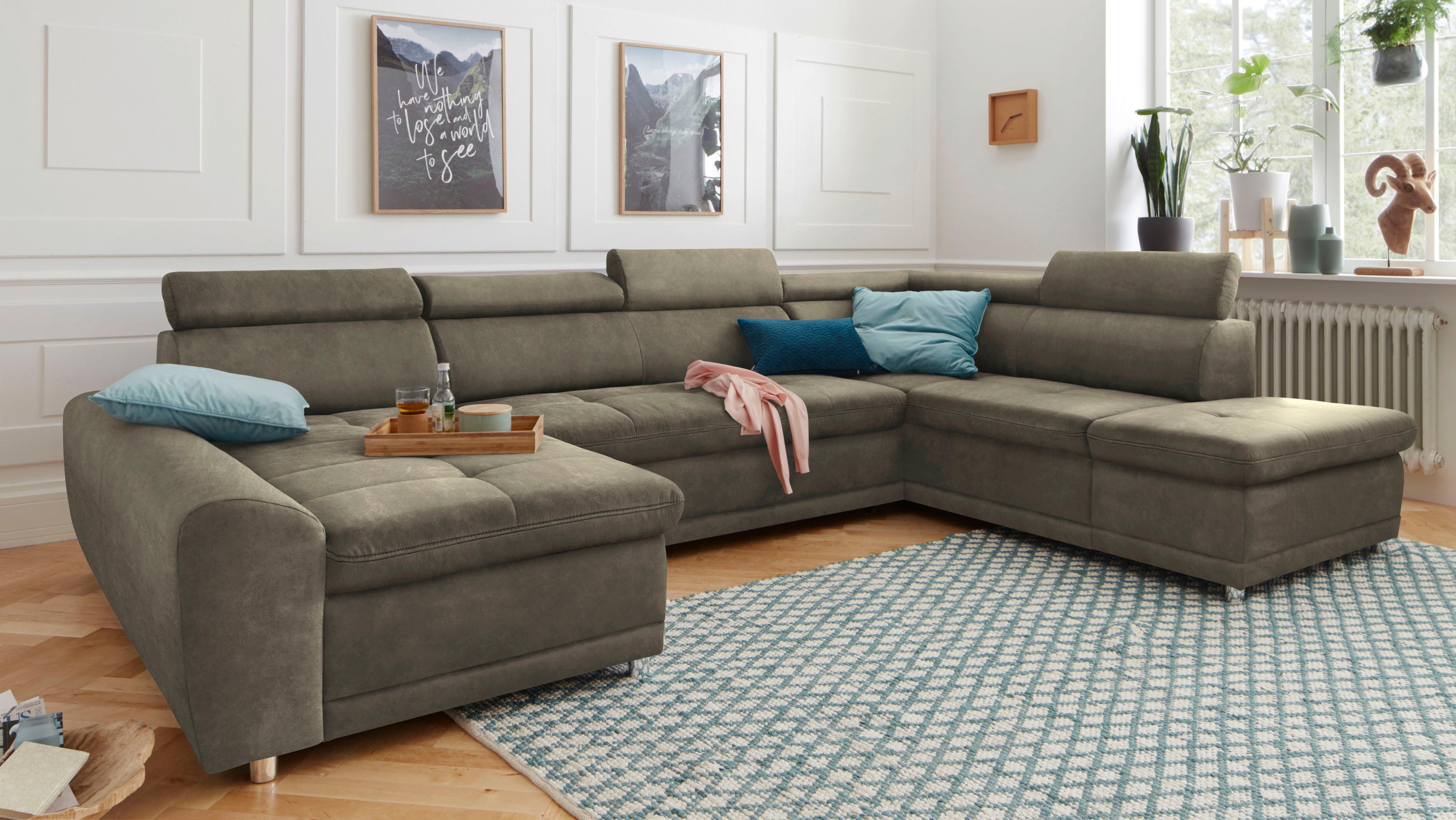 sit&more Wohnlandschaft "Riva U-Form" wahlweise mit Schlaffunktion