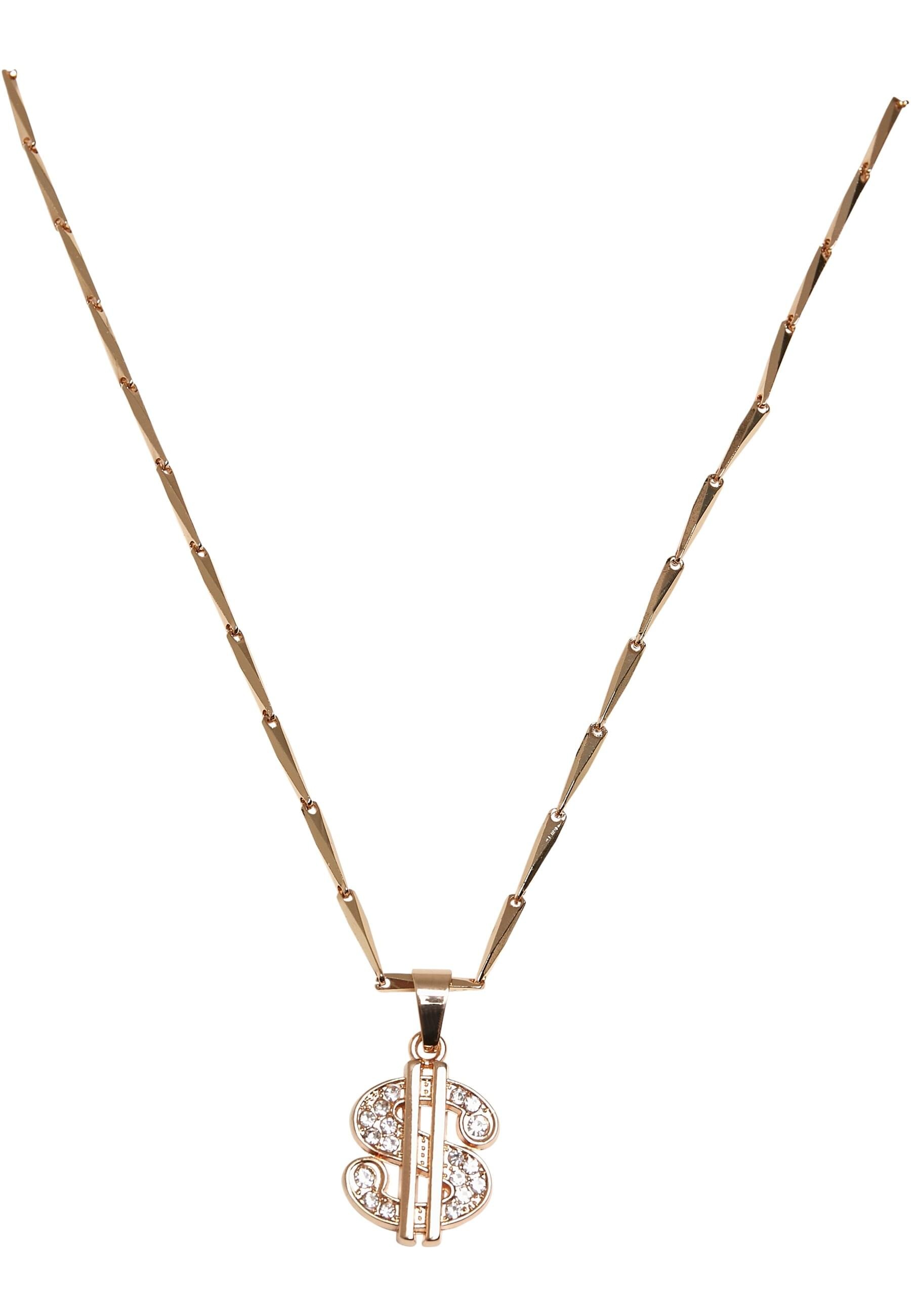 URBAN CLASSICS Damen Edelstahlkette "Urban Classics Unisex Small Dollar Necklace", onesizegold, Halsketten